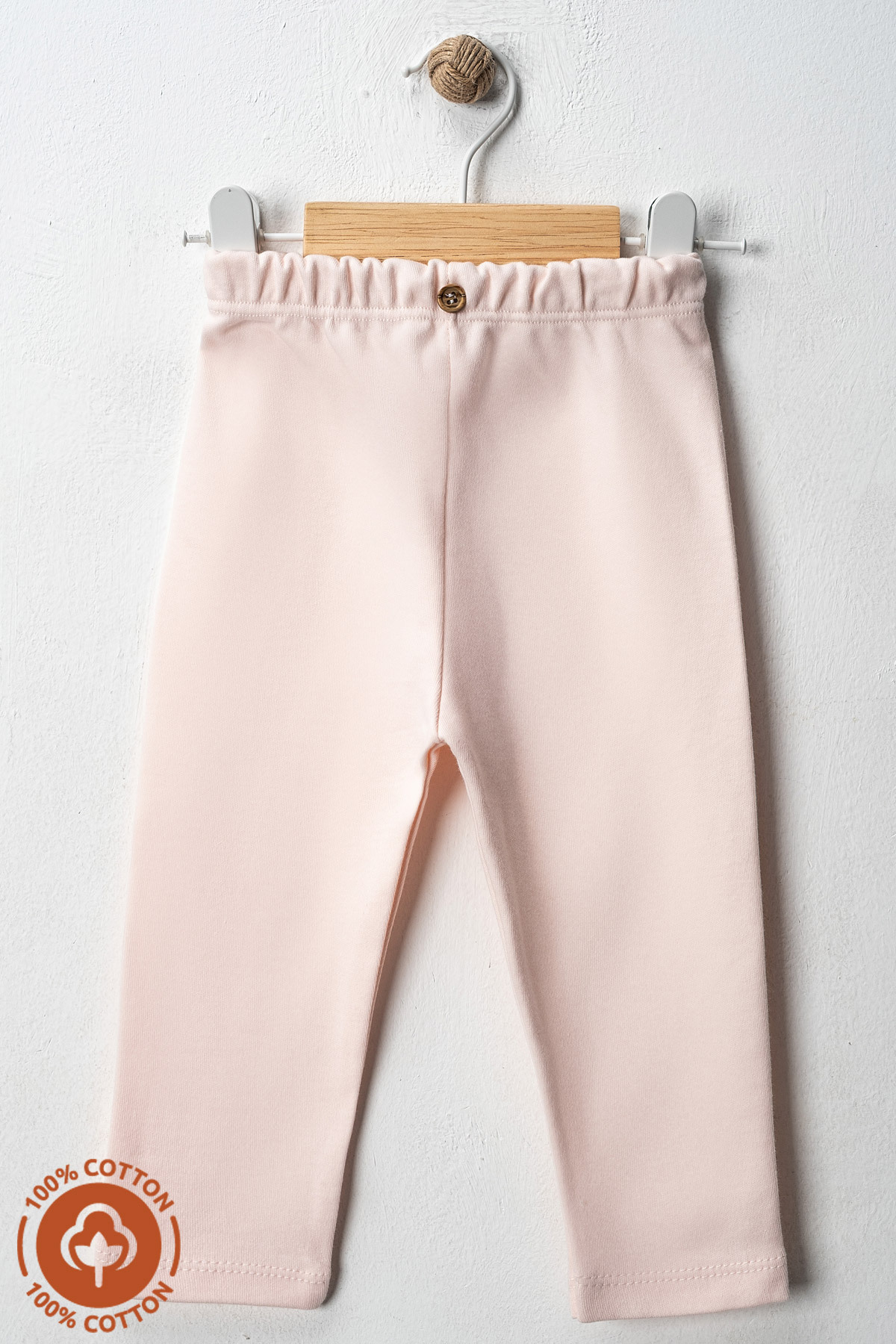 Miniel Unisex Bebek Düğme Detaylı Tayt Model %100 Organik Pamuklu Penye Bebek Pantolon Tek Alt 3Lü Set fotoğrafı 4 (önizleme)