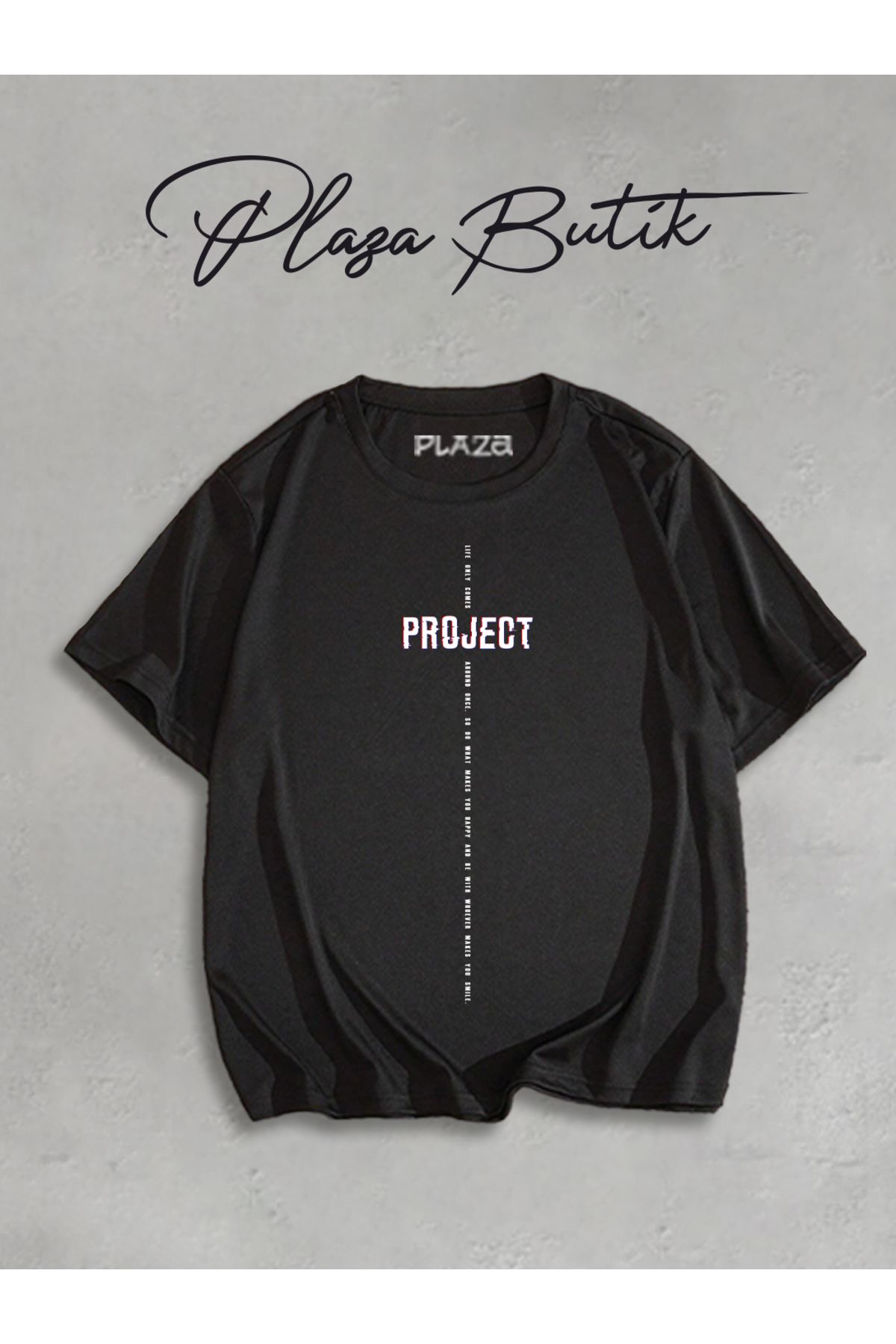 Plaza Butik Glitch Project Baskılı Oversize Tshirt