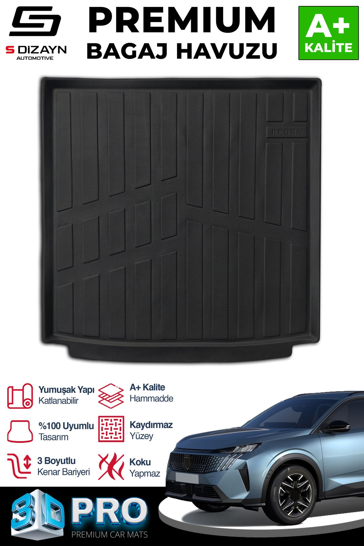 S Dizayn S-Dizayn Peugeot 5008 Hybrid 3D Pro Bagaj Havuzu 2025 Üzeri A+ Kalite 3BH-SDZ238
