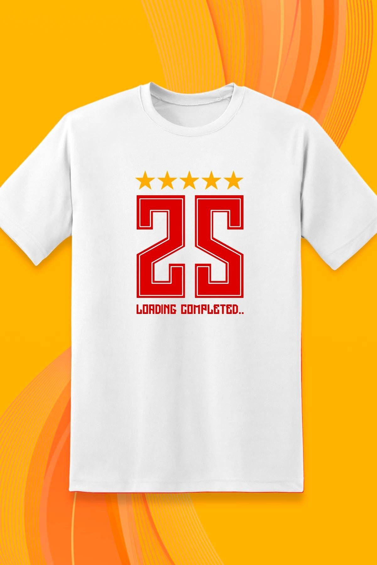 362BASKI Şampiyonluk Tshirtü Sarı Kırmızı Loading Completed 5 Yıldız Baskılı Tshirt
