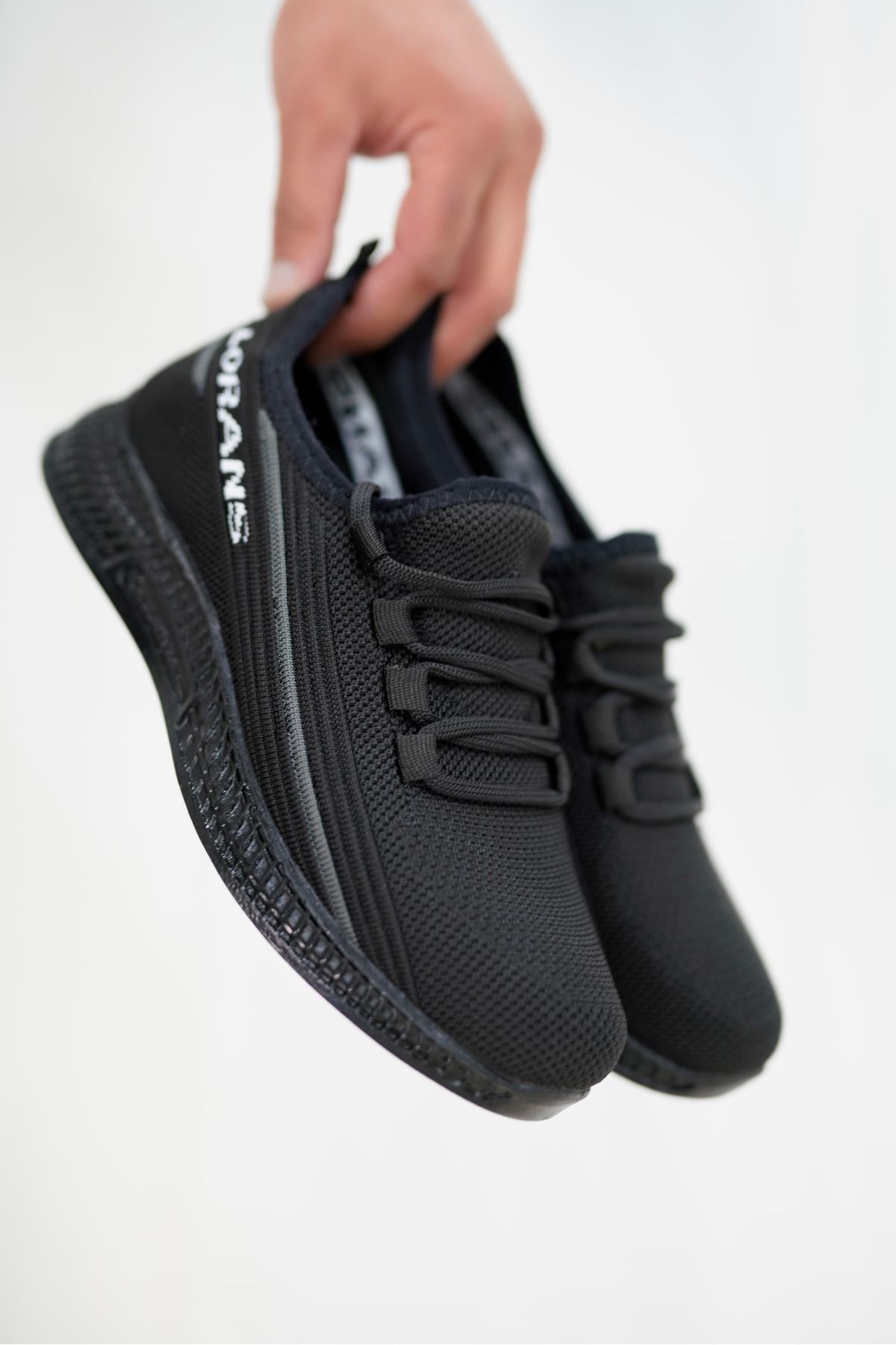 OBAY LİFE Unisex Siyah Günlük Çizgili Triko Spor Ayakkabı Sneaker NBR4042