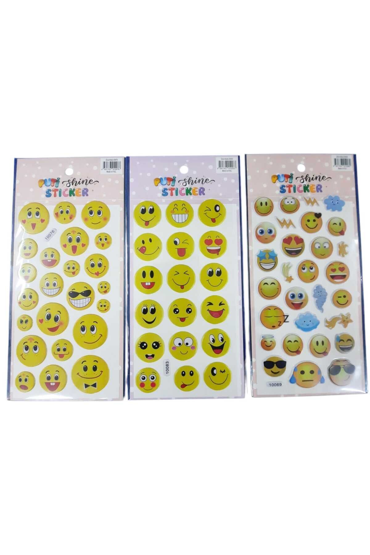 Kırtasiye Ofisi STICKER KABARTMALI GÜLEN YÜZ RENKLİ 3 LÜ SET