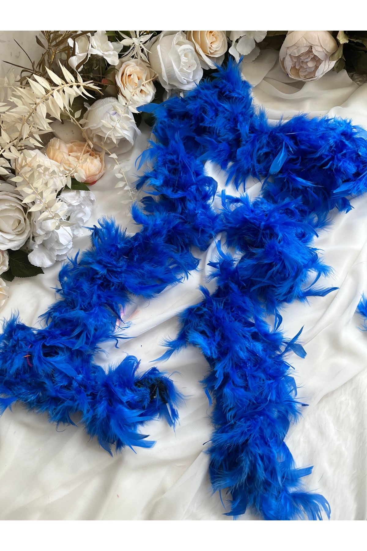 LE FANTASİA Otriş Kaz Tüyü - 2 Yard 60 gr - Saks Mavi