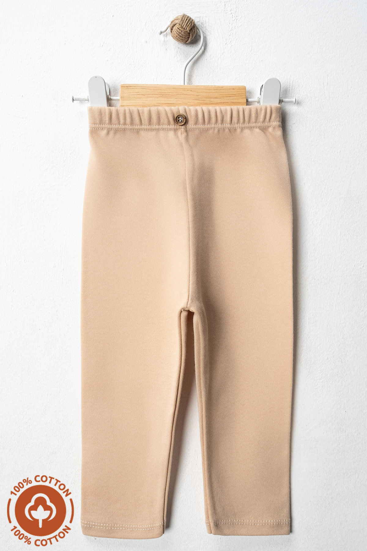 Miniel Unisex Bebek Düğme Detaylı Tayt Model %100 Organik Pamuklu Penye Bebek Pantolon Tek Alt 3Lü Set fotoğrafı 2 (önizleme)