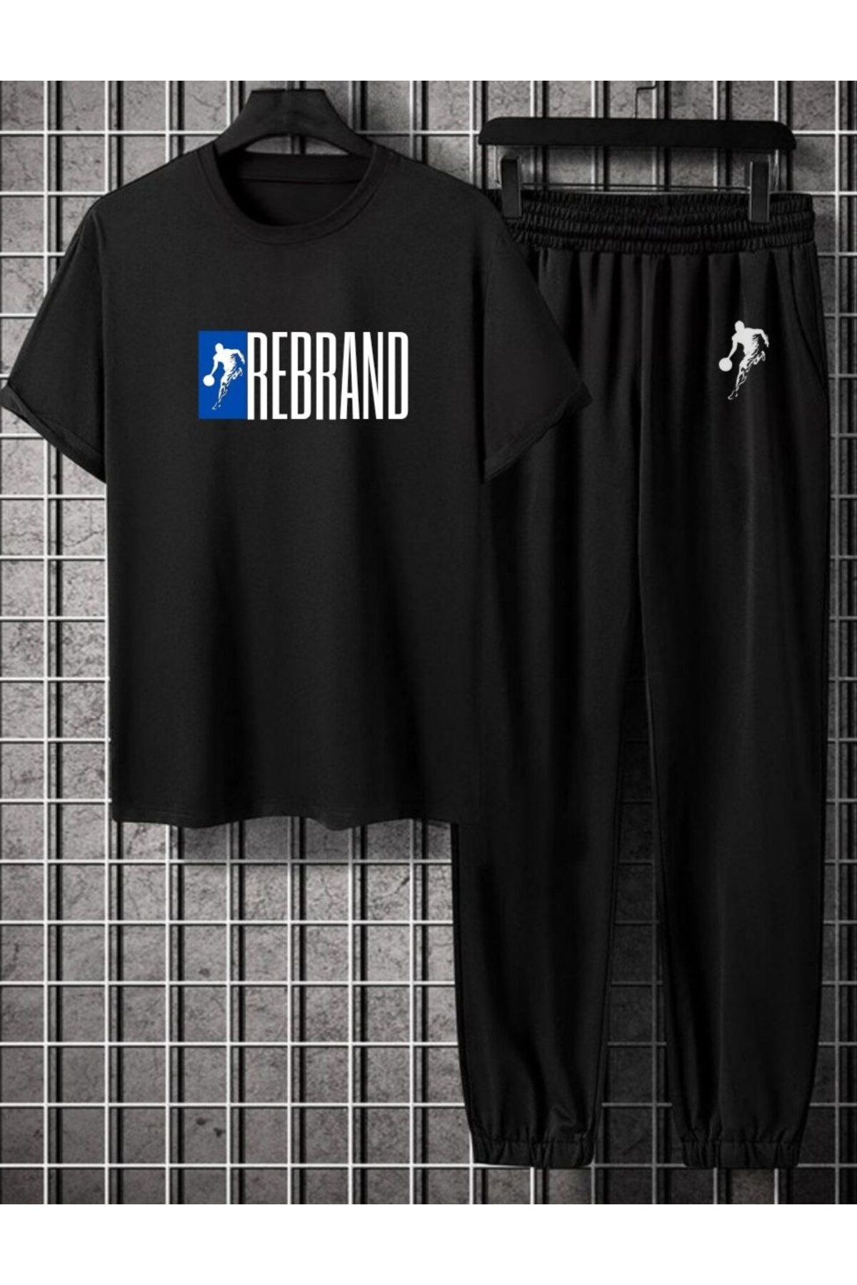 REBRAND Oversize T-shirt Takımı - Baskılı Alt Üst Eşofman Takım