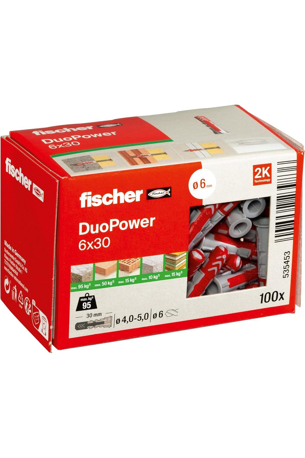 ÇAĞUR Dark DUOPOWER 6 x 30, evrensel dübel, güçlü 2 bileşenli dübel, beton, tuğla, taş, alçı kar