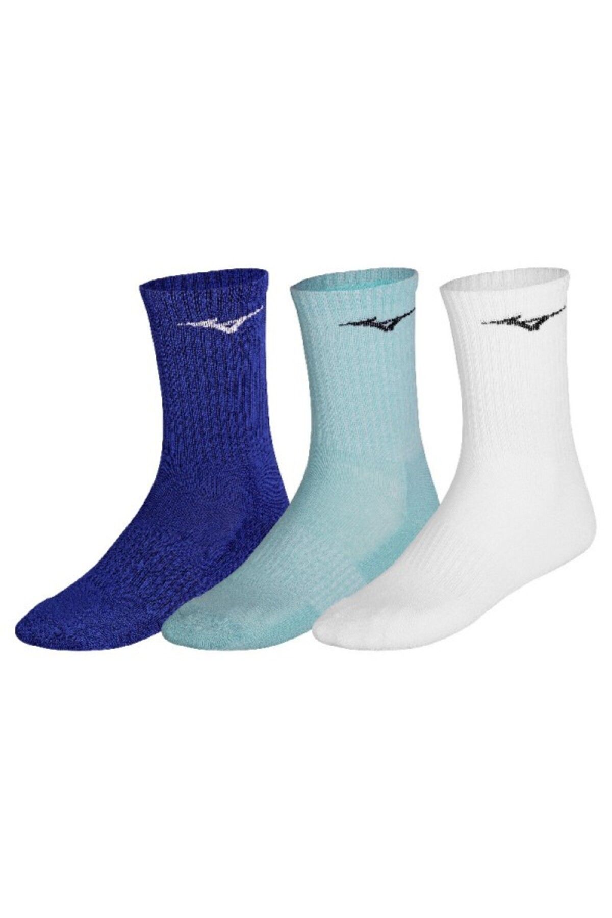 MIZUNO Training 3P Socks Unisex Çorap Beyaz/Yeşil/Mavi