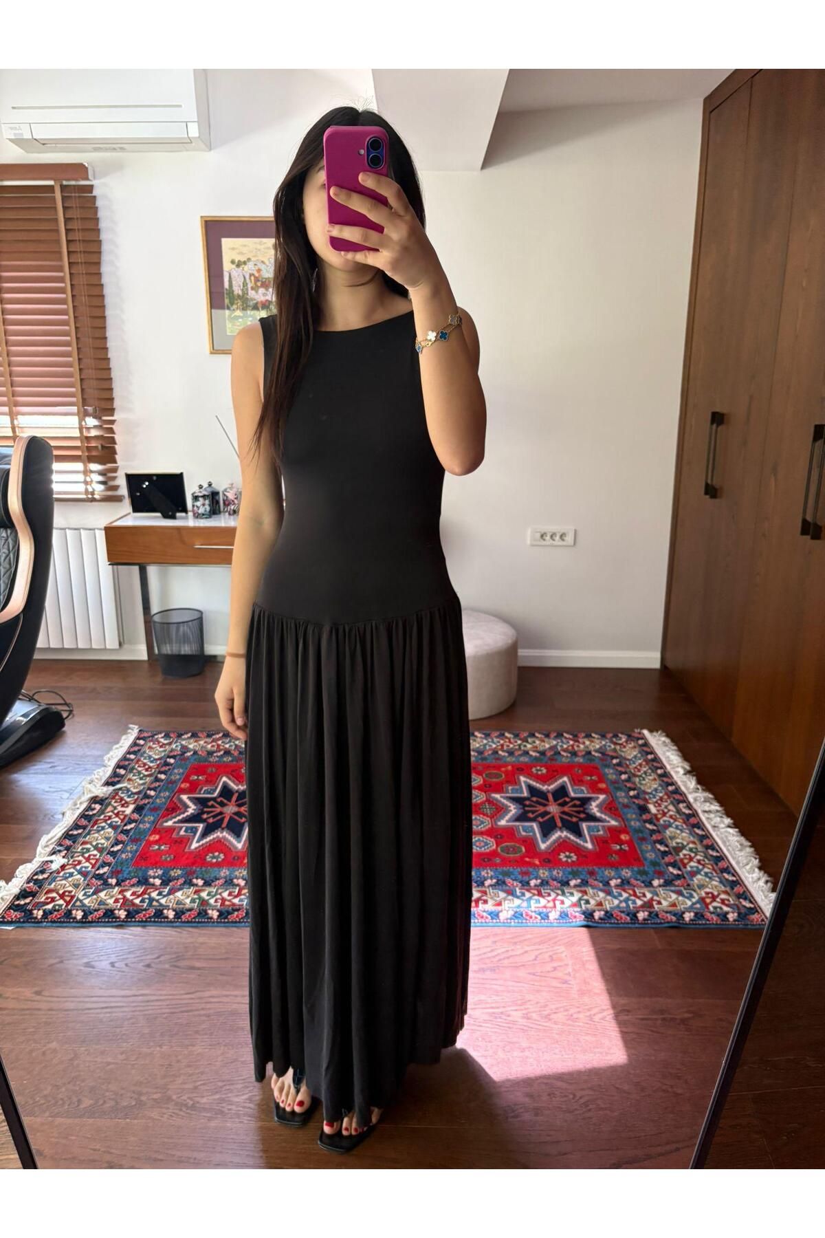 Bemore34 MODAL KUMAŞ SIRTI AÇIK MAXI ELBİSE