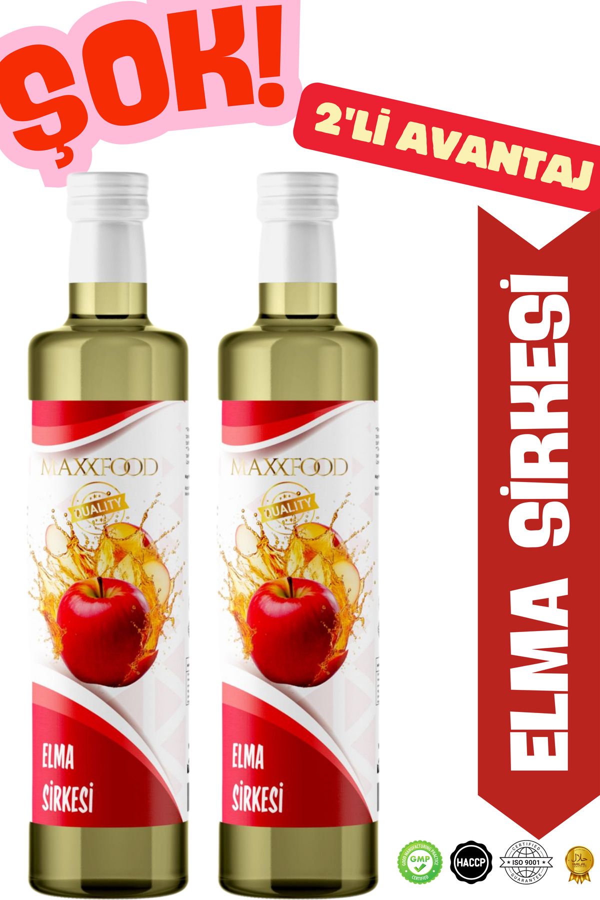 maxxfood ELMA SİRKESİ DOĞAL FERMANTASYON (apple cider vinegar) 500Ml