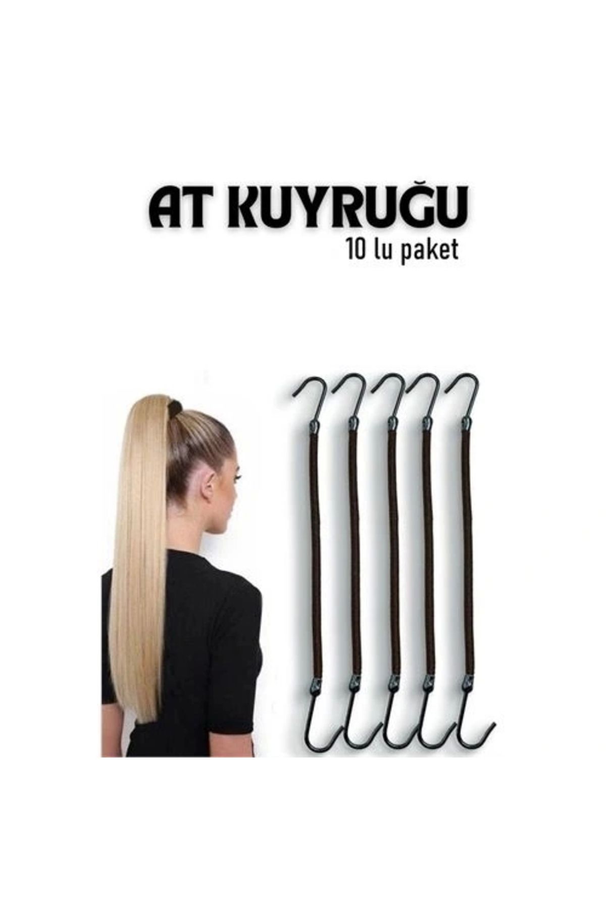 STOREMAX Kancalı At Kuyruğu Lastik Toka 10 ADET