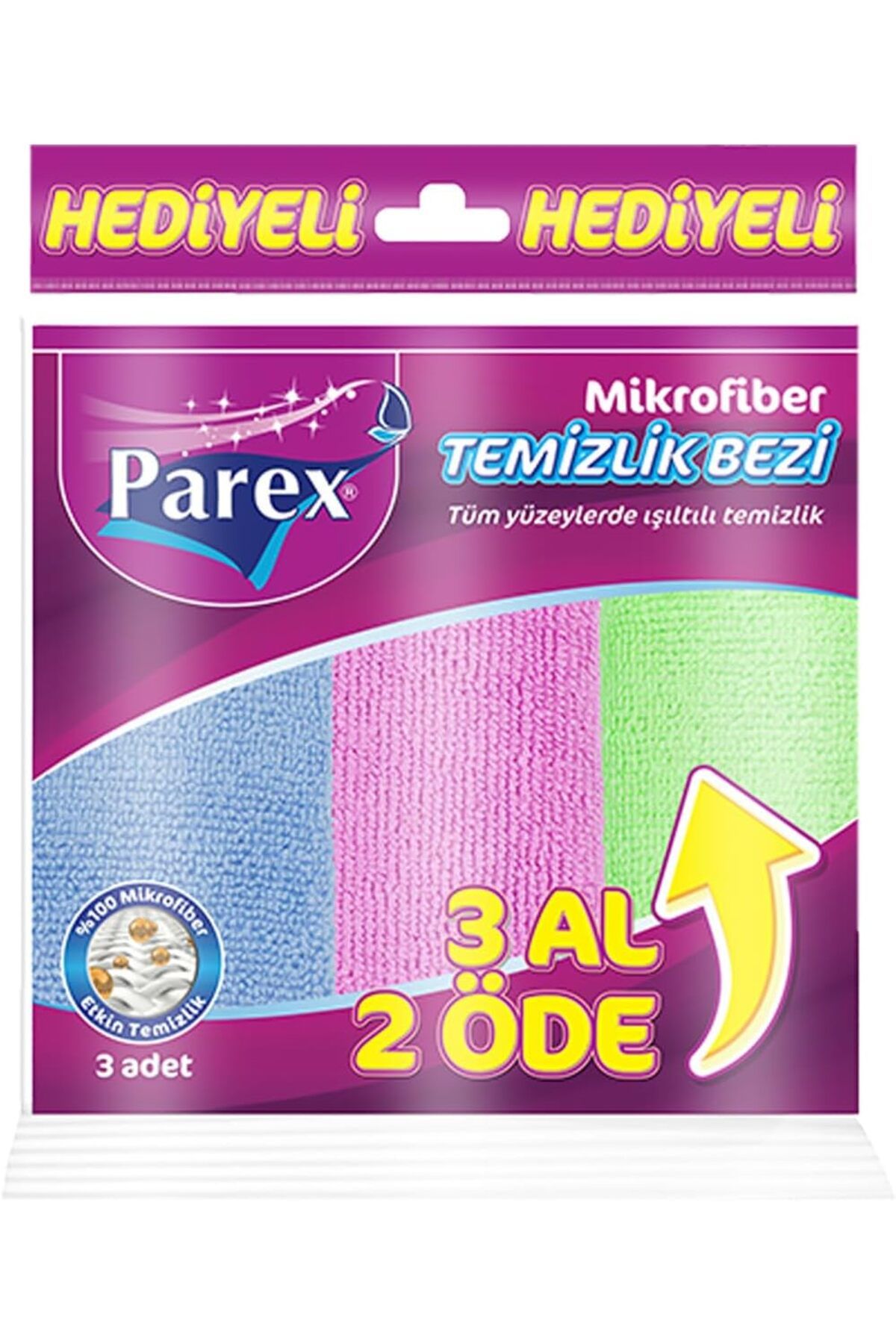 ÇAĞUR Dark Mikrofiber Temizlik Bezi 3' Lü Eko Paket 1 Paket (1 x 3 Adet) Yenii 1099594