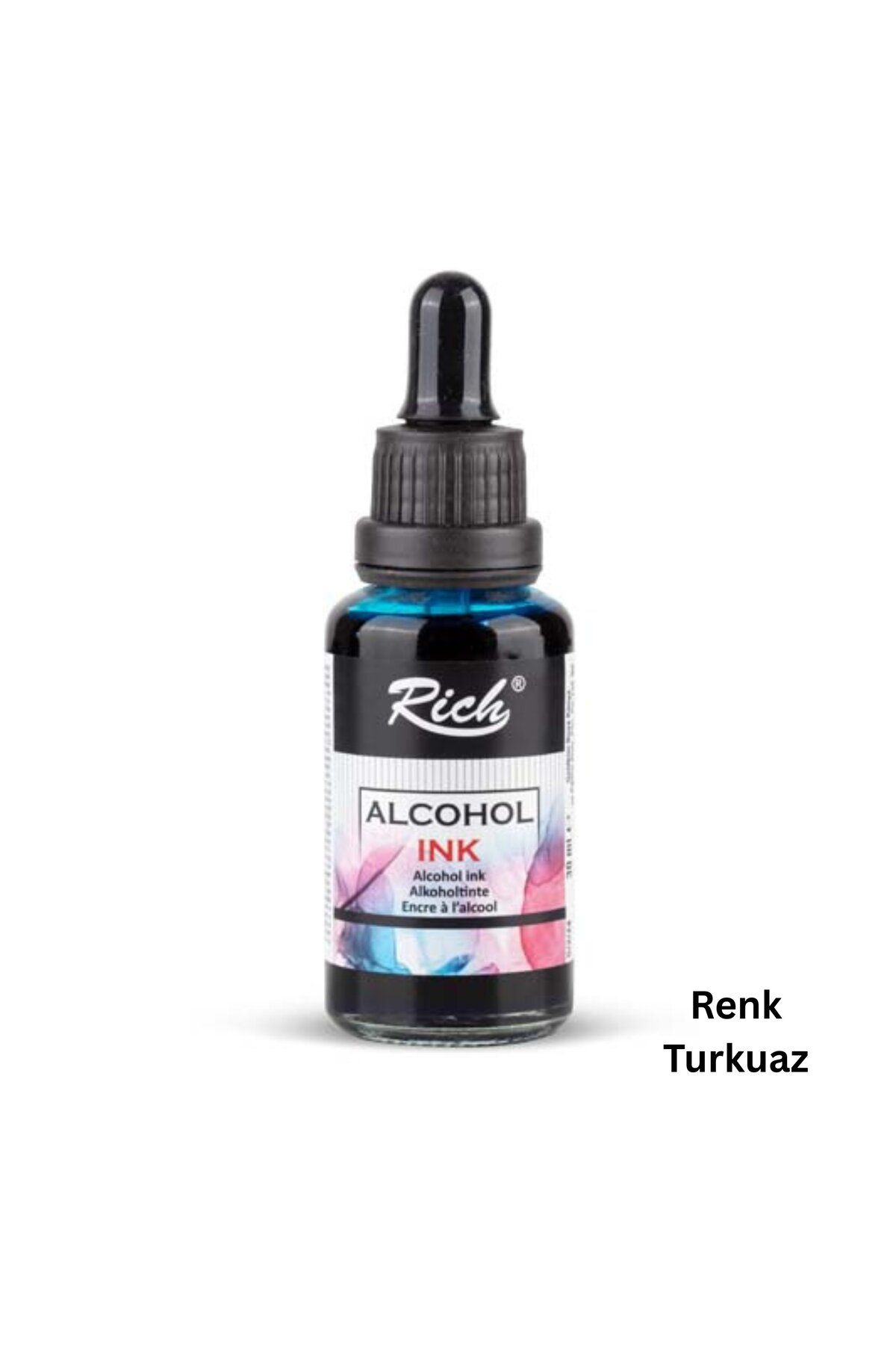 roco paper Alkol Bazlı Mürekkep (Alcohol Ink) – 30 Ml, Krapon Çiçek Yapım, DIY Mürekkebi, Turkuaz
