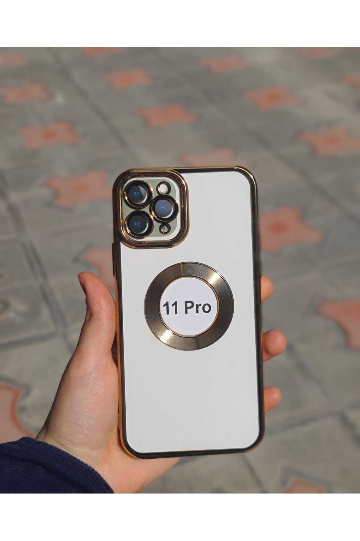 CEP-HANE Apple iPhone 11 Pro Şeffaf Kamera Korumalı Logo Detaylı Premium Yanları Parlak Telefon Kılıfı