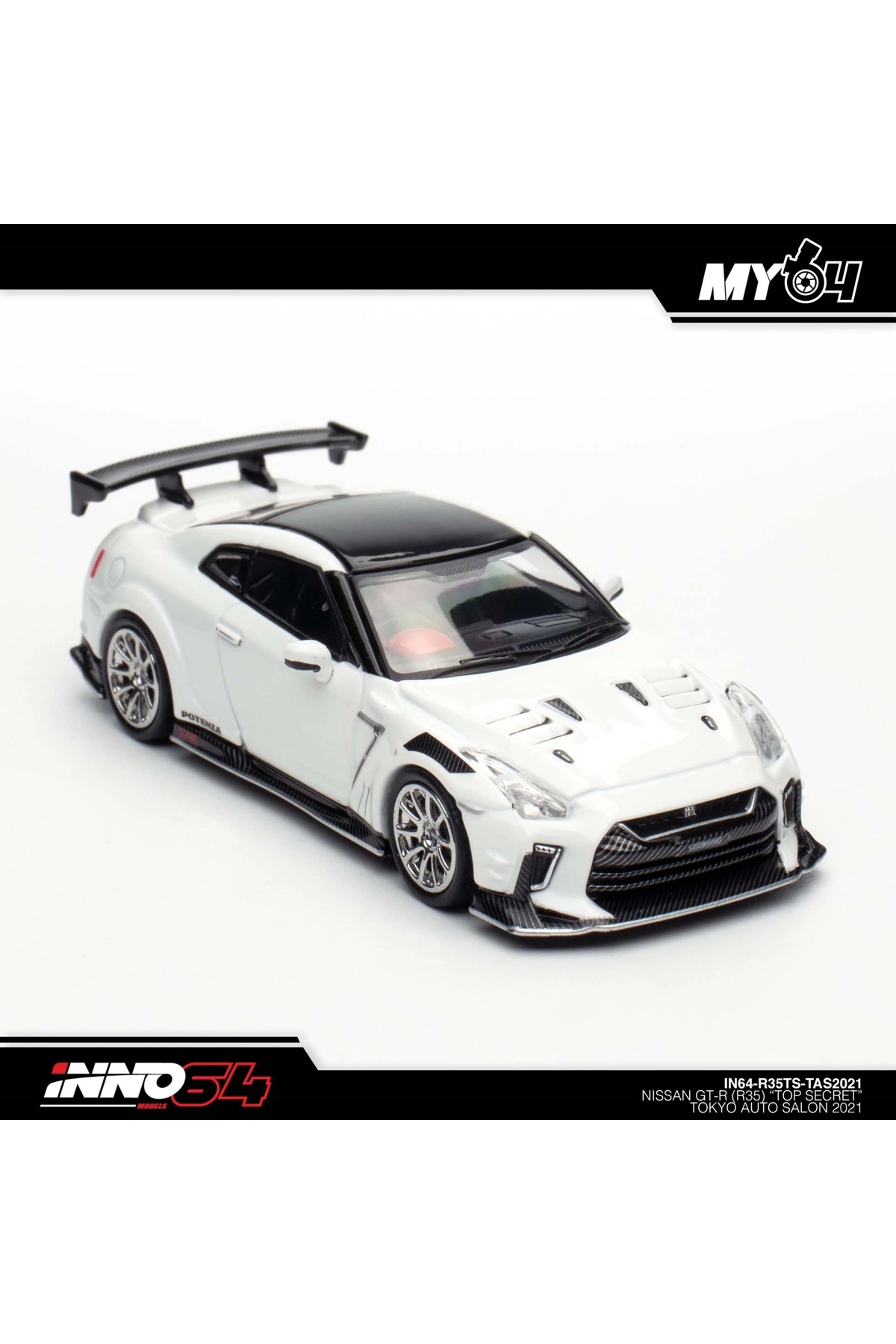 1/64 inno64 トップシークレット GTR R35 東京オートサロン限定 1/64 INNO MODELS R35GT-R TOP SECRET 東京オートサロン2021 ホワイト