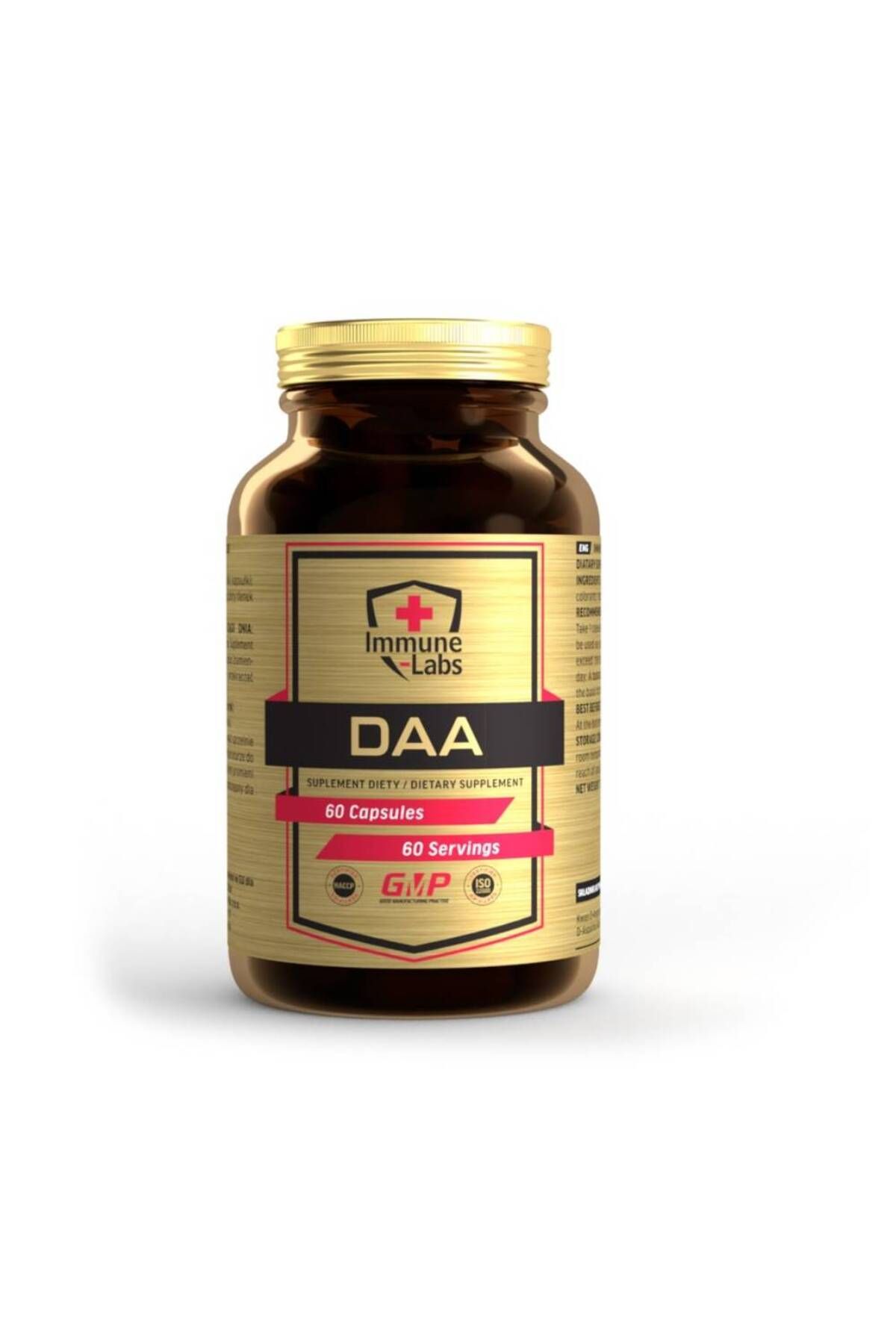 Immune Labs Acid D-aspartic 1000mg, 60 Capsule, Immune Labs, Supliment Stimulator Hormonal - Mărime unică