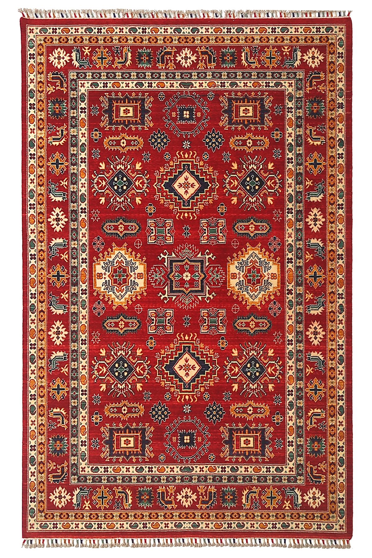 Eko Halı Eko Halı Harem Hrm01 Red Geleneksel Desenlere Sahip Yün ile Üretilen Renkli Özel Tezgah Halı