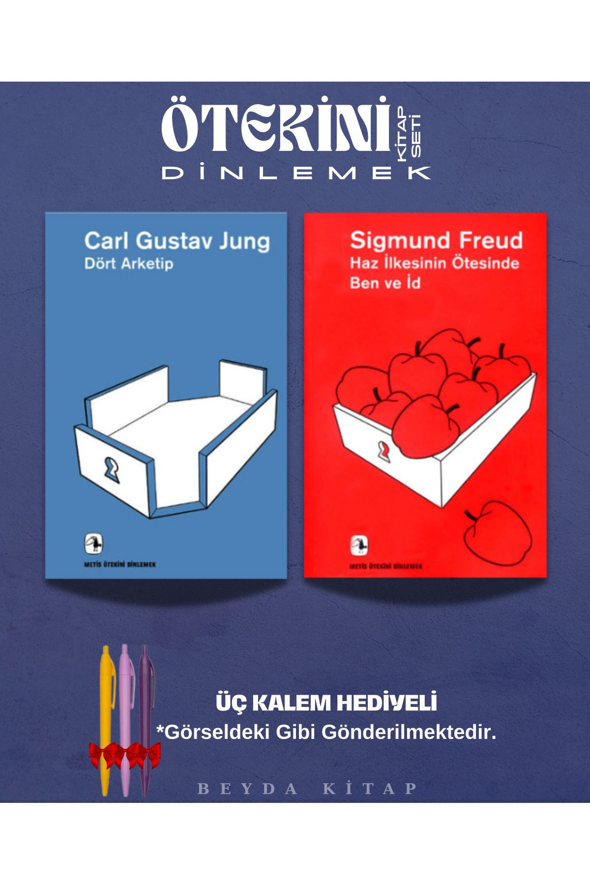 Metis Yayınları Dört Arketip - Haz İlkesinin Ötesinde - Carl Gustav Jung - Üç Kalem Hediyeli - (2 Kitap Set)