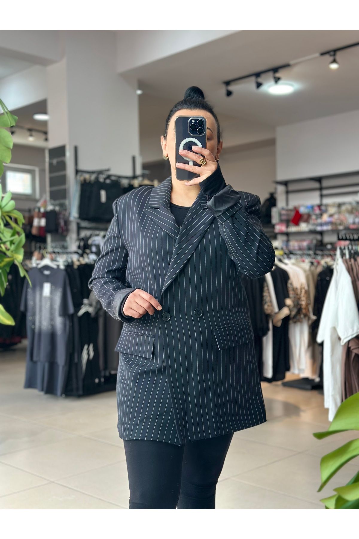butiksosyete38 Çizgili Blazer Ceket