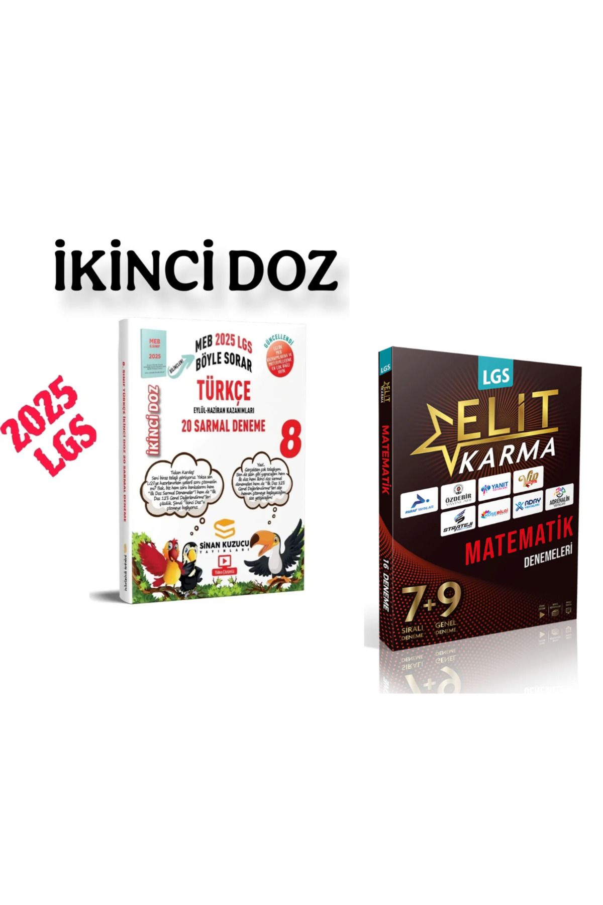 SİNAN KUZUCU YAYINLARI İKİNCİ DOZ TÜRKÇE SARMAL + PARAF ELİTKARMA LGS MATEMATİK DENEME SET 2025
