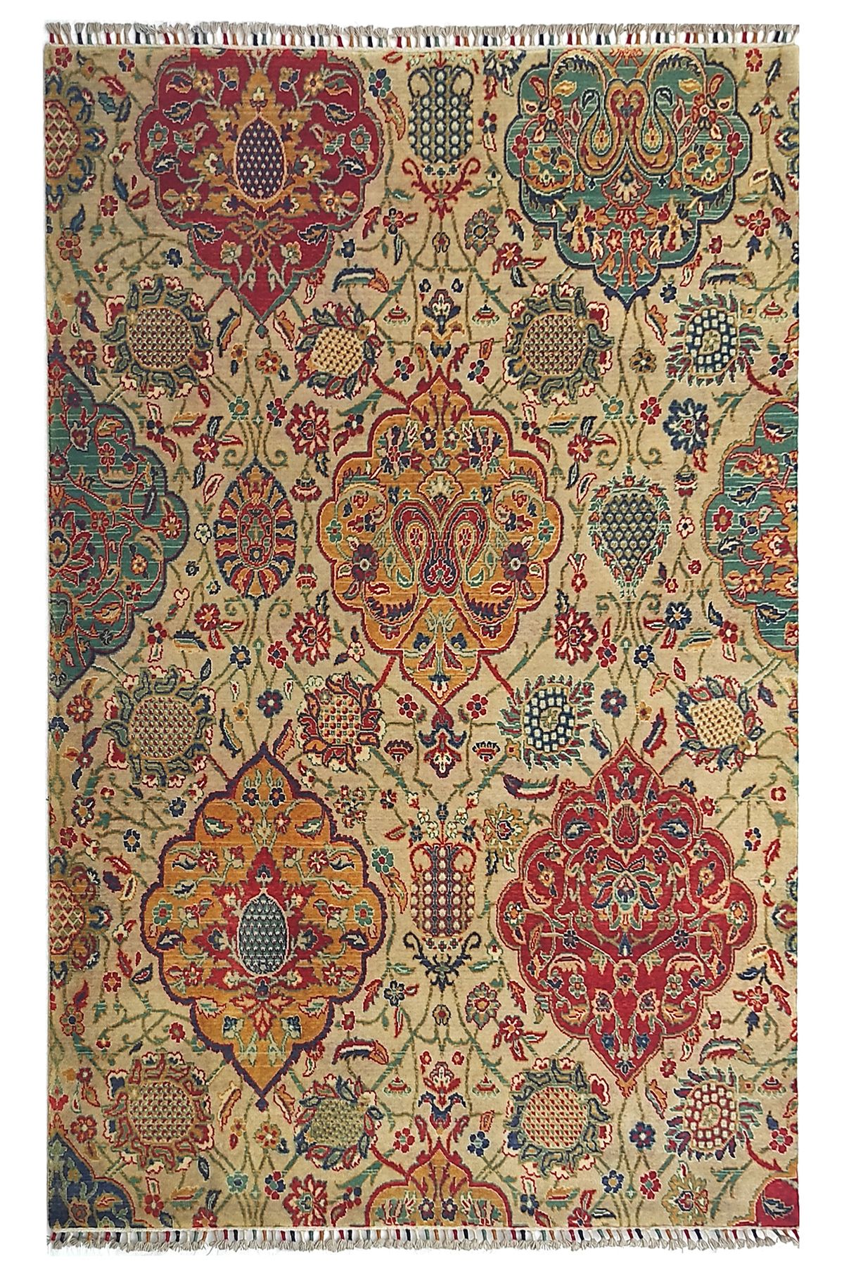 Eko Halı Eko Halı Harem Hrm05 Cream Antıq Geleneksel Desenlere Sahip Yün ile Üretilen Renkli Özel Tezgah Halı