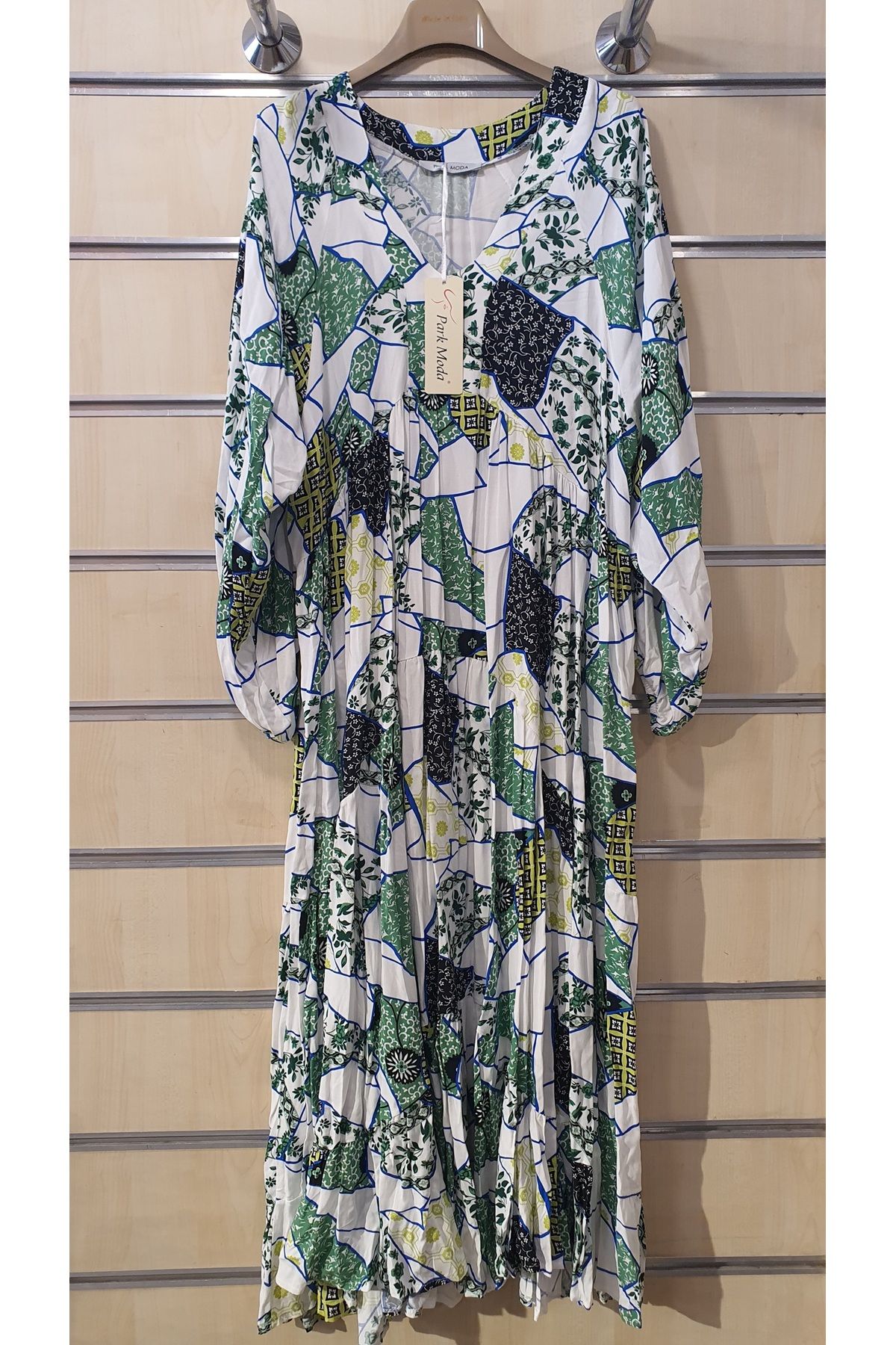 Park Moda DESENLİ UZUN KOLLU VİSKON ELBİSE