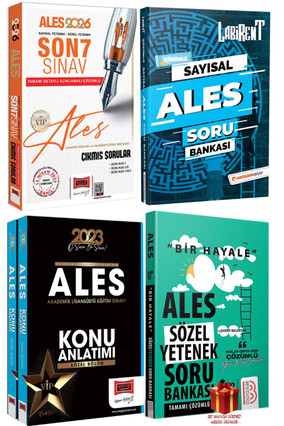 Yargı Yayınları 2026 Yargı Ales Son 7 Sınav+Uzman Kariyer Ales Sayısal Soru Bankası+Konu Anlatım+Ales Sözel SB+