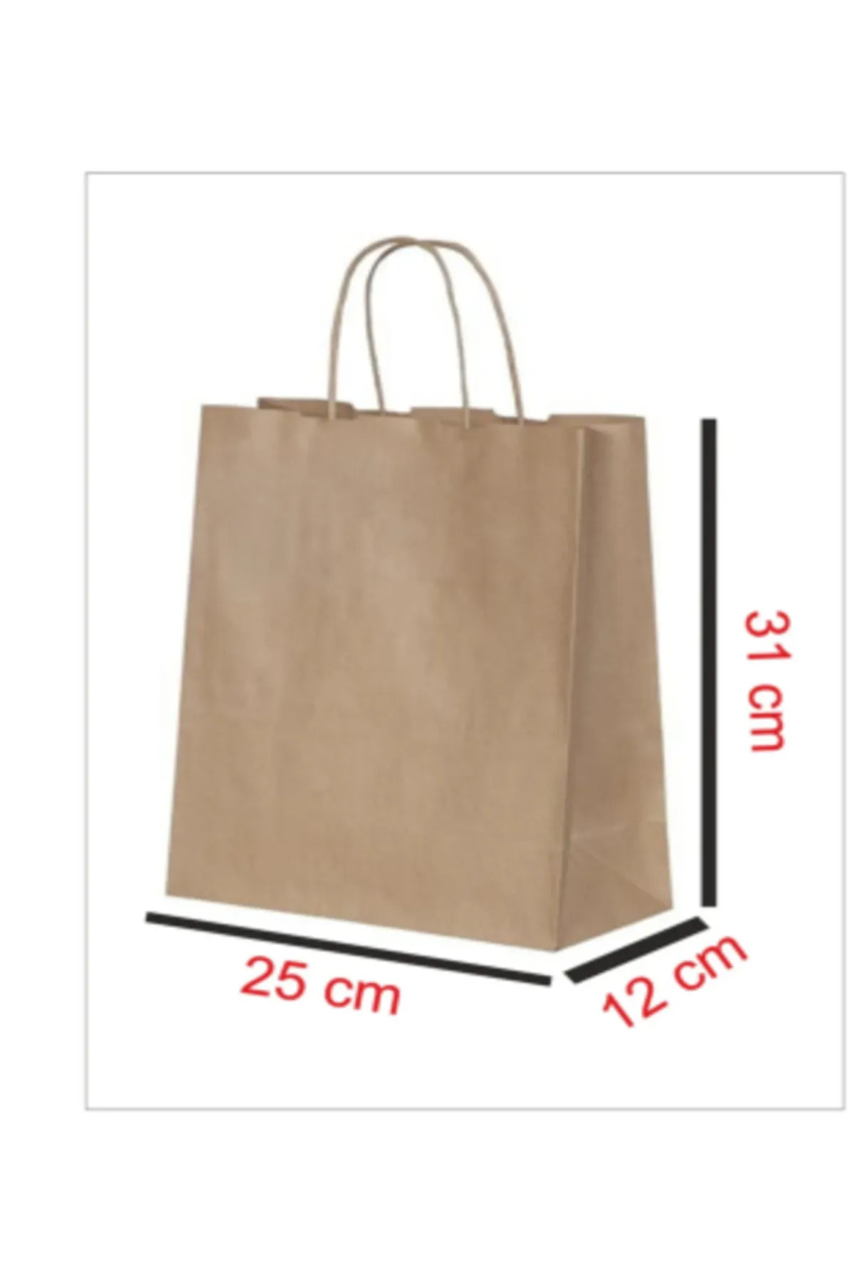 Recopack Kraft Çanta 25x12x31 cm (25 Adet)