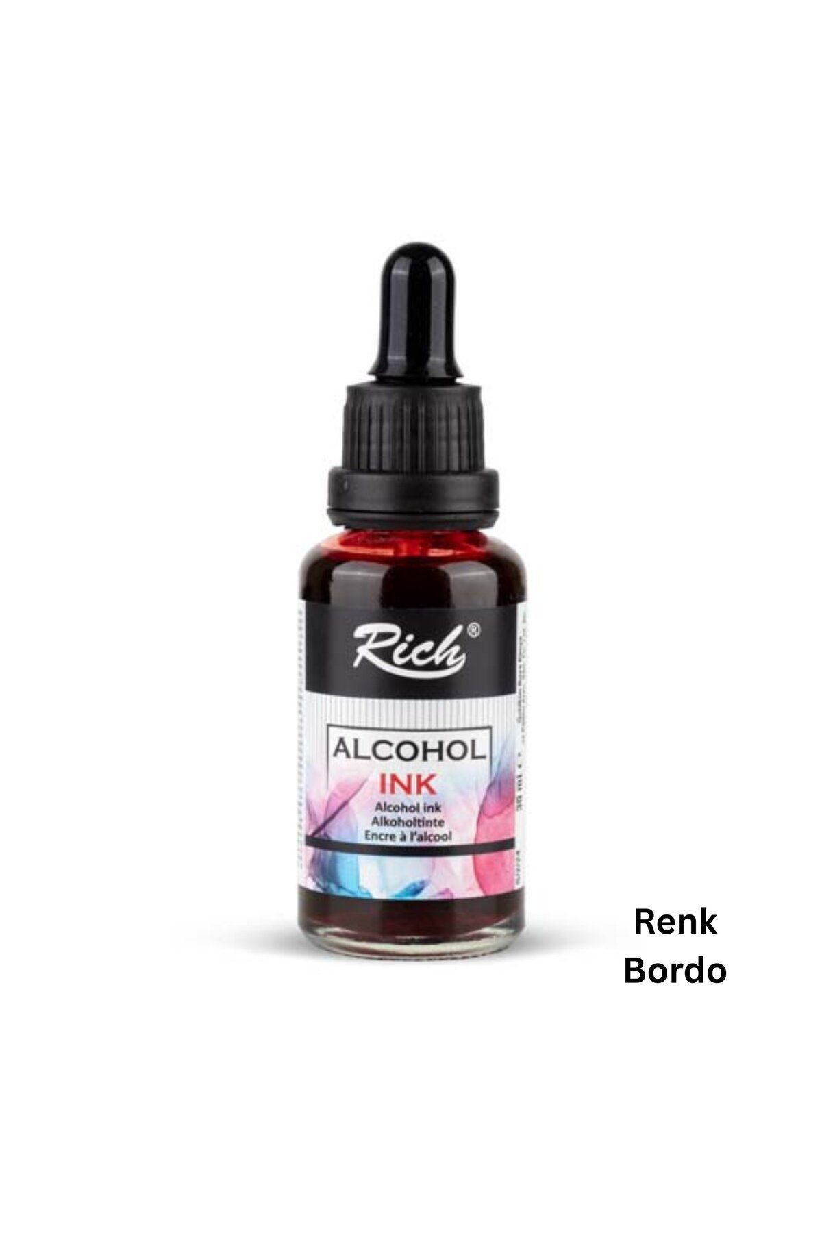 roco paper Alkol Bazlı Mürekkep (Alcohol Ink) – 30 Ml, Krapon Çiçek Yapım, DIY Mürekkebi, Bordo