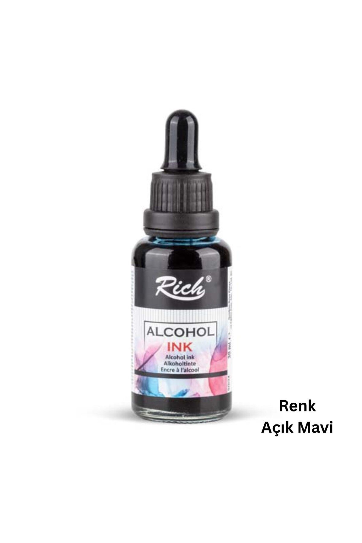 roco paper Alkol Bazlı Mürekkep (Alcohol Ink) – 30 Ml, Krapon Çiçek Yapım, DIY Mürekkebi, Açık Mavi