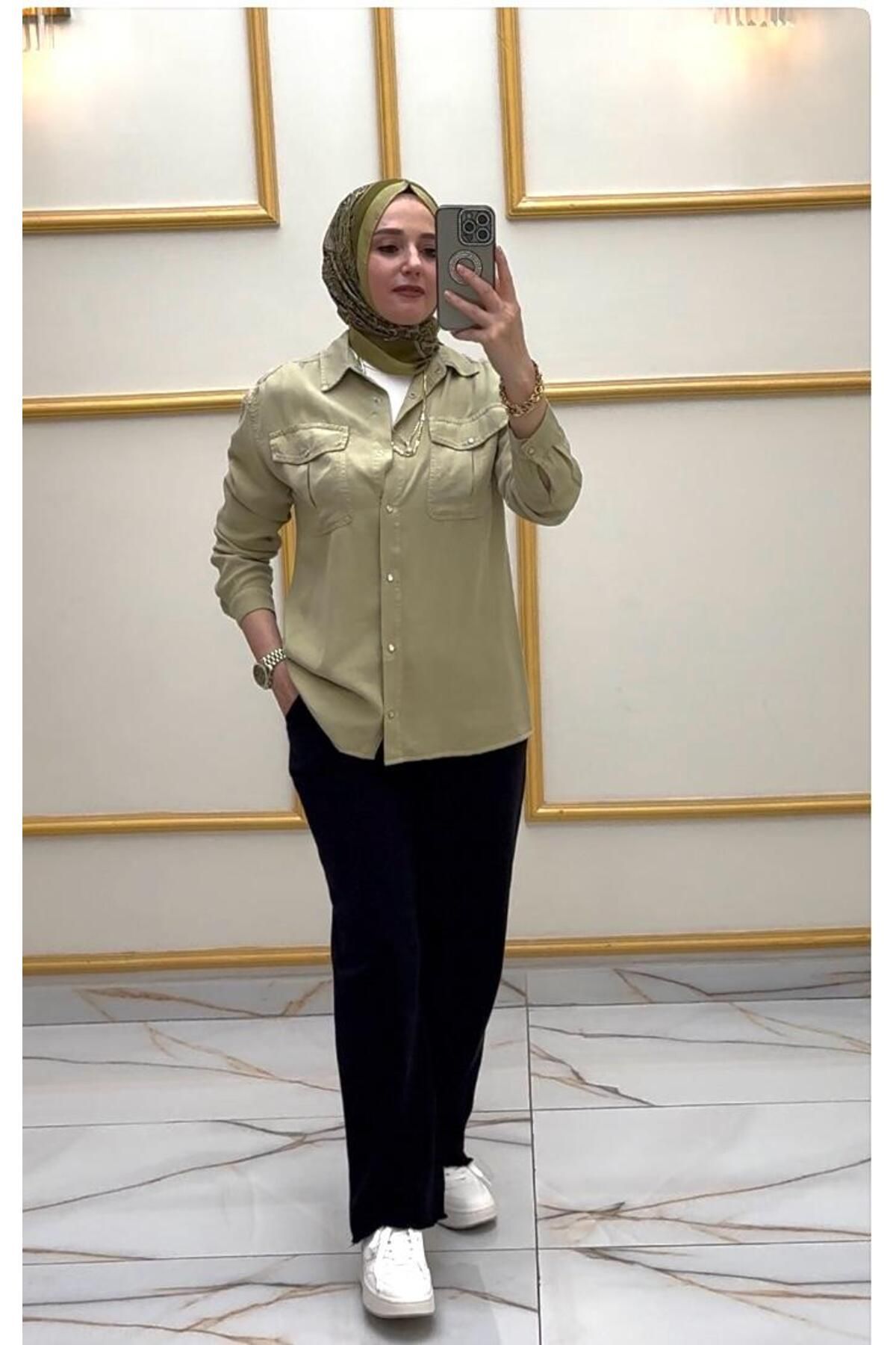 sinanurmoda Kadın Siyah Keten Pantolon 3346