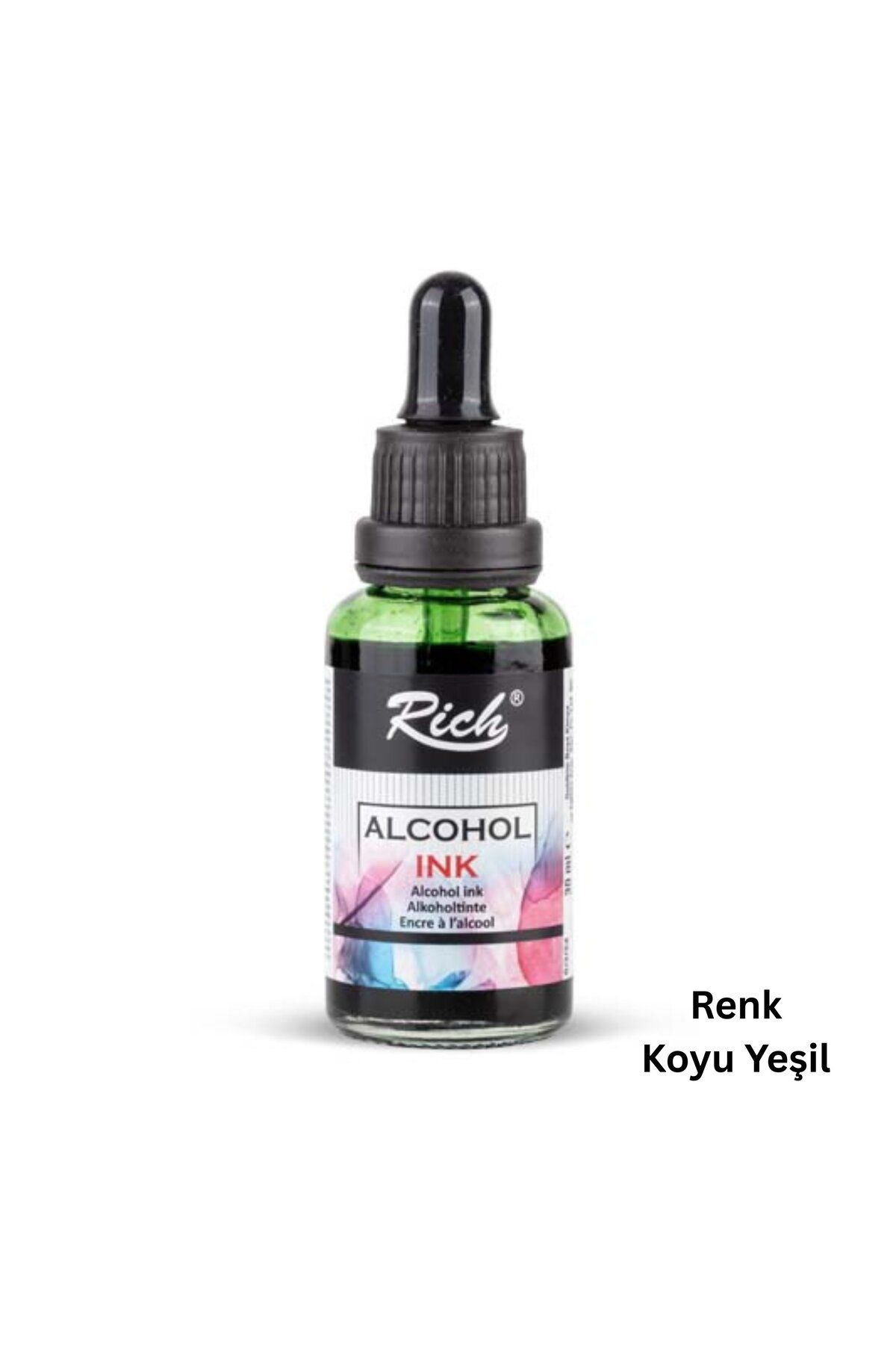 roco paper Alkol Bazlı Mürekkep (Alcohol Ink) – 30 Ml, Krapon Çiçek Yapım, DIY Mürekkebi, Koyu Yeşil