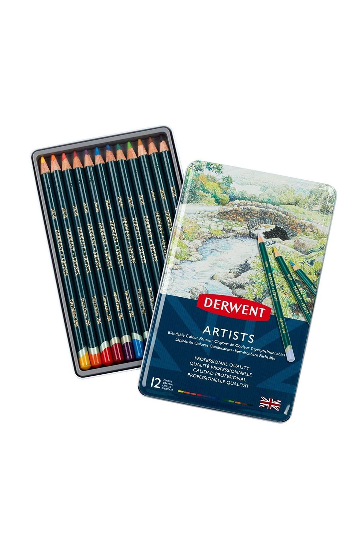 Derwent ARTİSTS KURUBOYA 12 RENK METAL KUTU SET