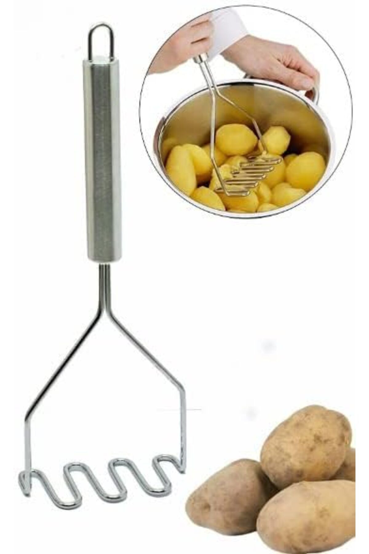 DERİK Simurg Group - Lüks Paslanmaz Metal Patates Ezici 24 cm Riee 1094518