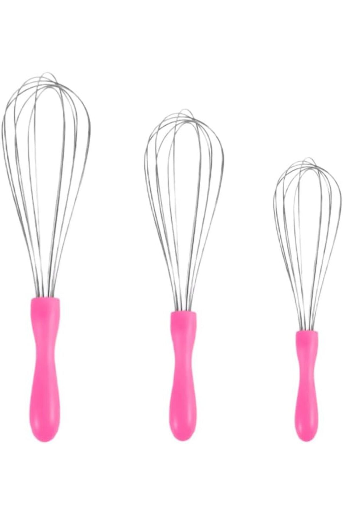 ÇAĞUR Dark Paslanmaz Çelik Plastik Saplı El Çırpıcısı (Blender) (1, Pembe, 3'lü Set) Yenii 1099594