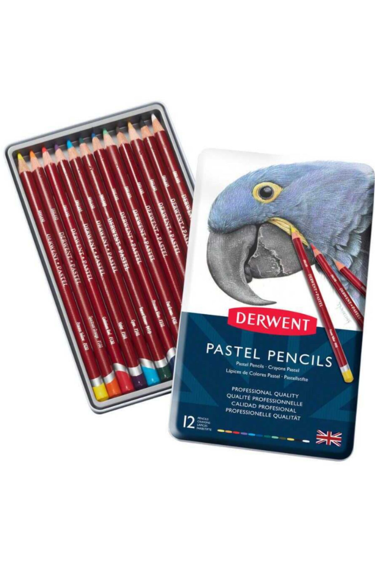 Derwent PASTEL PENCİLS KURUBOYA 12 RENK METAL KUTU SET