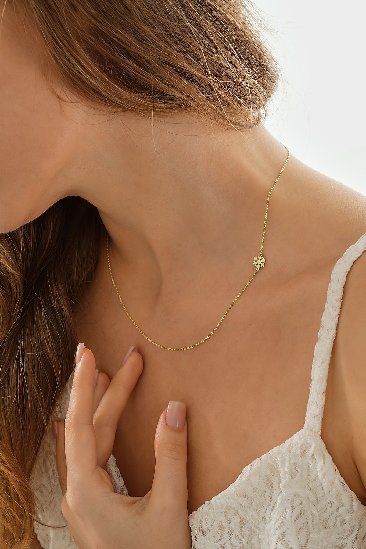 Klart Jewellery Kar tanesi Gümüş Kolye 925 ayar Gümüş kar kolyesi