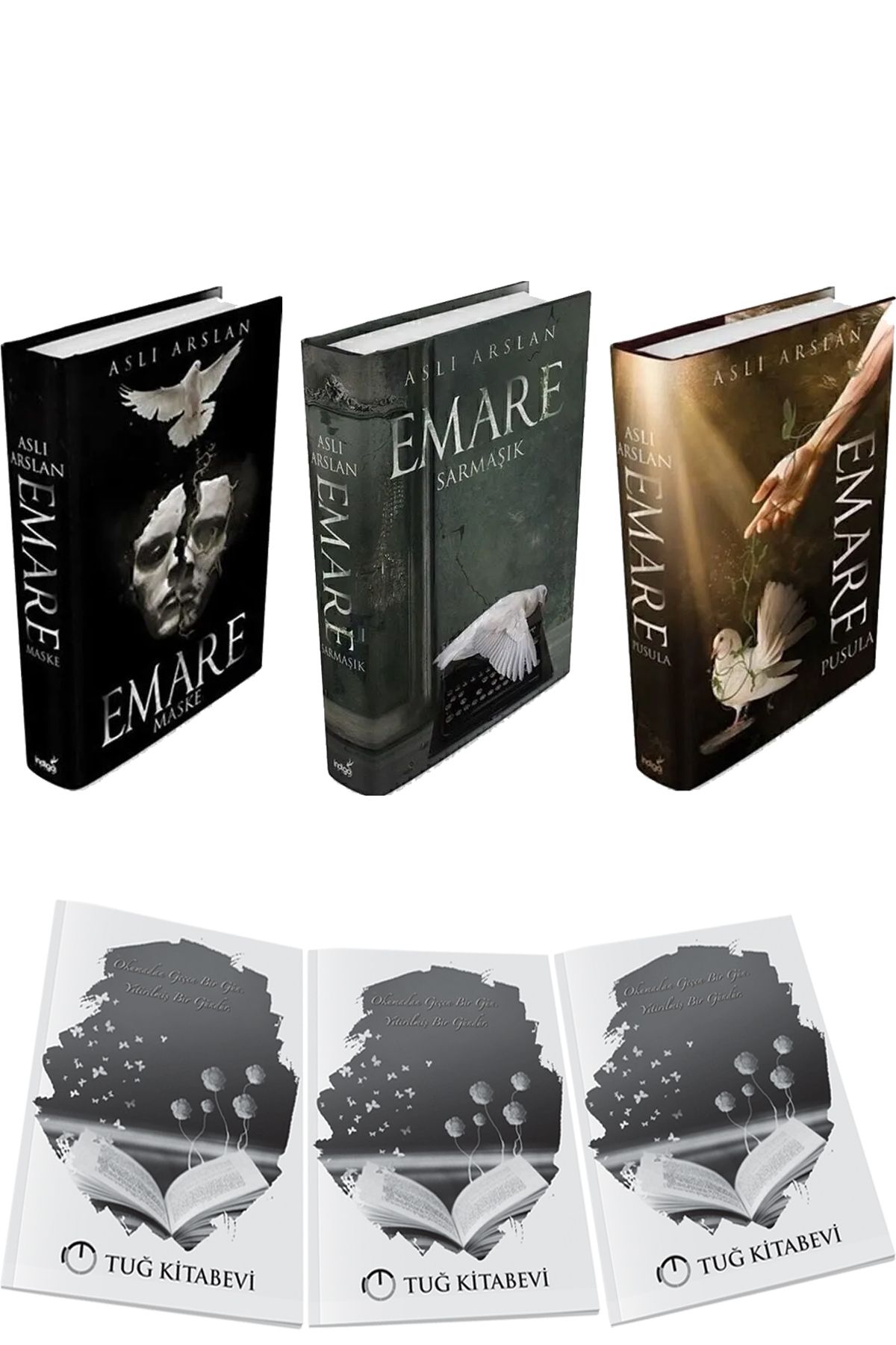 İndigo Kitap Emare Sarmaşık Pusula Maske Ciltli Aslı Arslan 3lü Set + Hediyeli