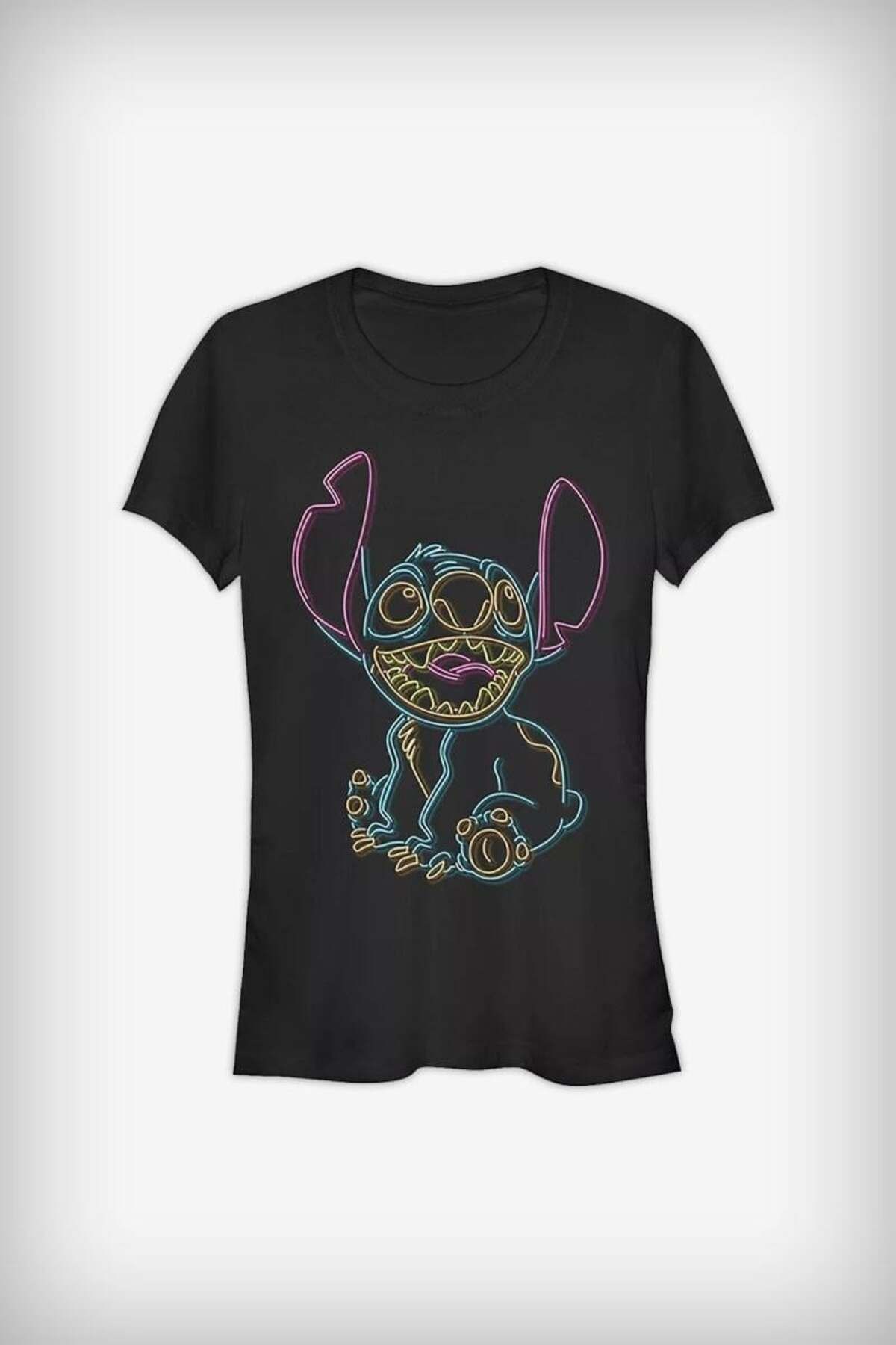 Karakedi Stitch Neon Unisex Siyah T-shirt