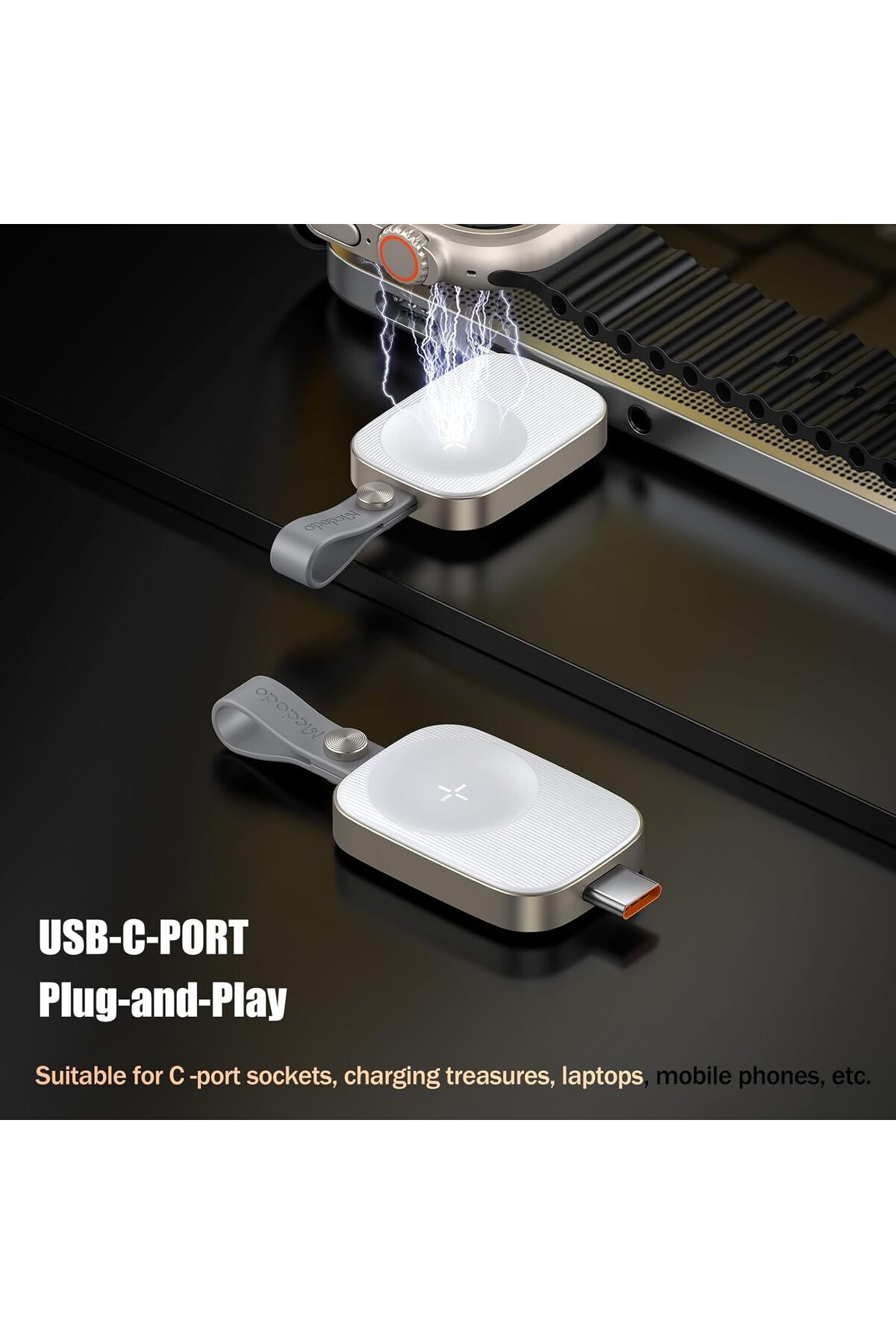 Mcdodo-Portable Apple Watch Charger USB C, Magnetic Wireless Apple Watch Charger Fast Charging for i 3