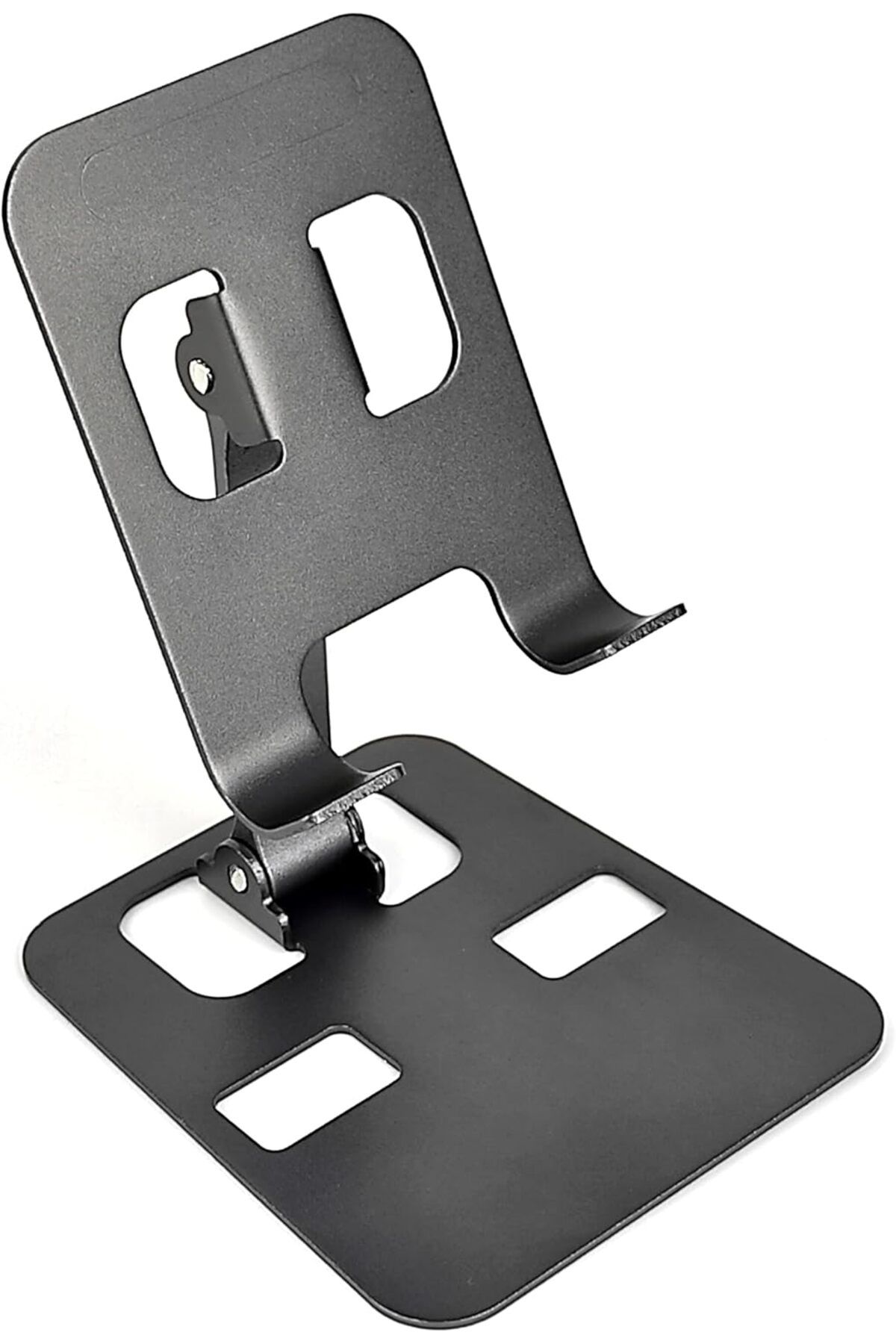ÇAĞUR Dark Metal Flexgrip Katlanabilir Tablet Telefon Tutacağı Standı 180°Ayarlanabilir Kauçuk Destek