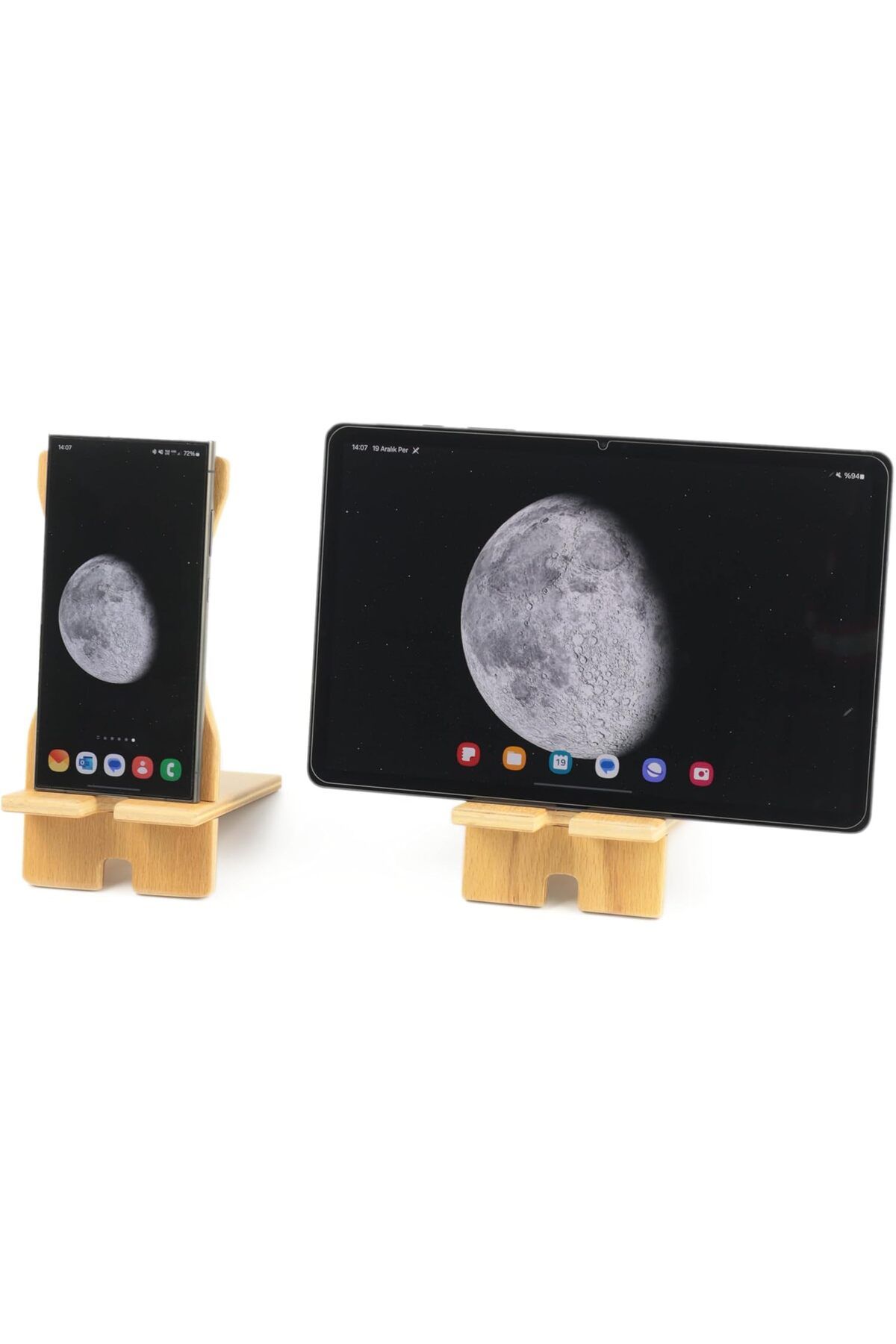 ÇAĞUR Dark Telefon Tutucu, çalışma masası, delikli, çıkarılabilir ahşap cep telefonu tutucu, masa,