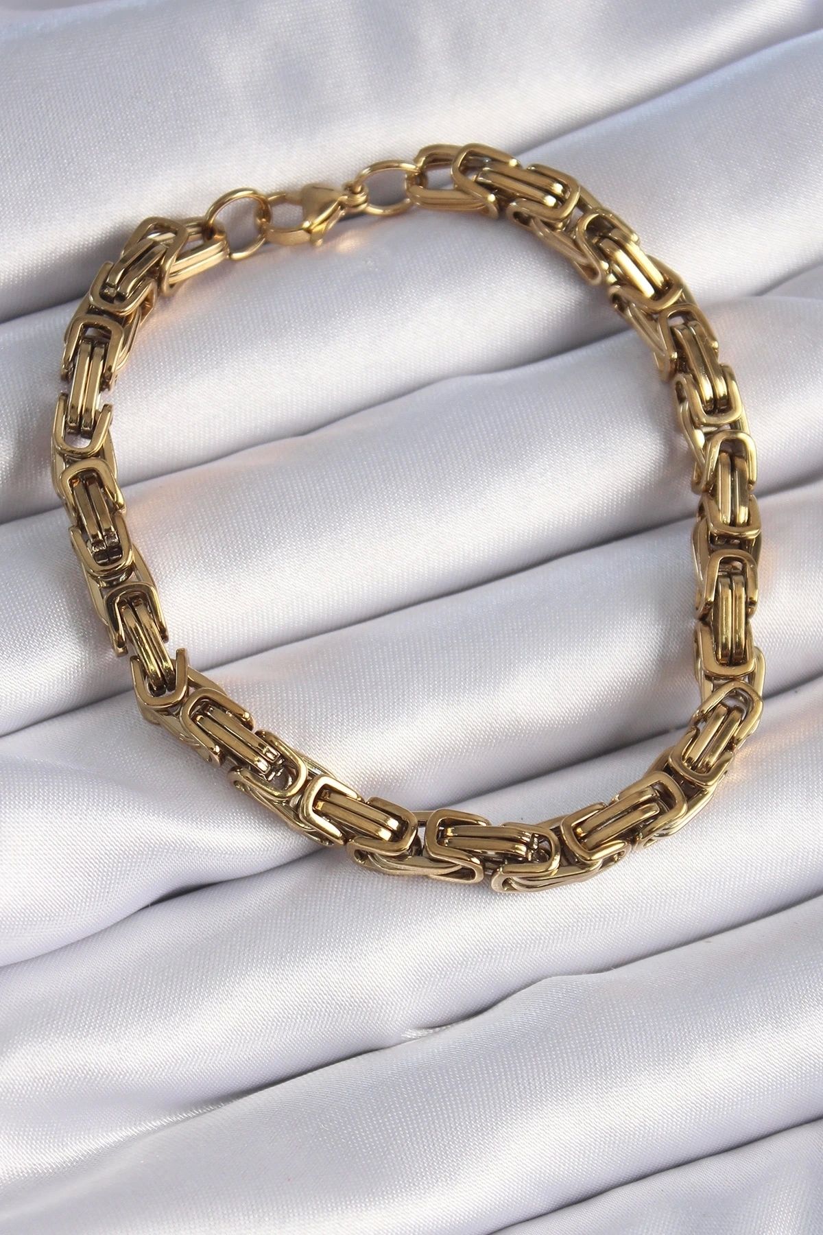 STOREMAX 316L Çelik Gold Renk Kral Zincir Model Erkek Bileklik