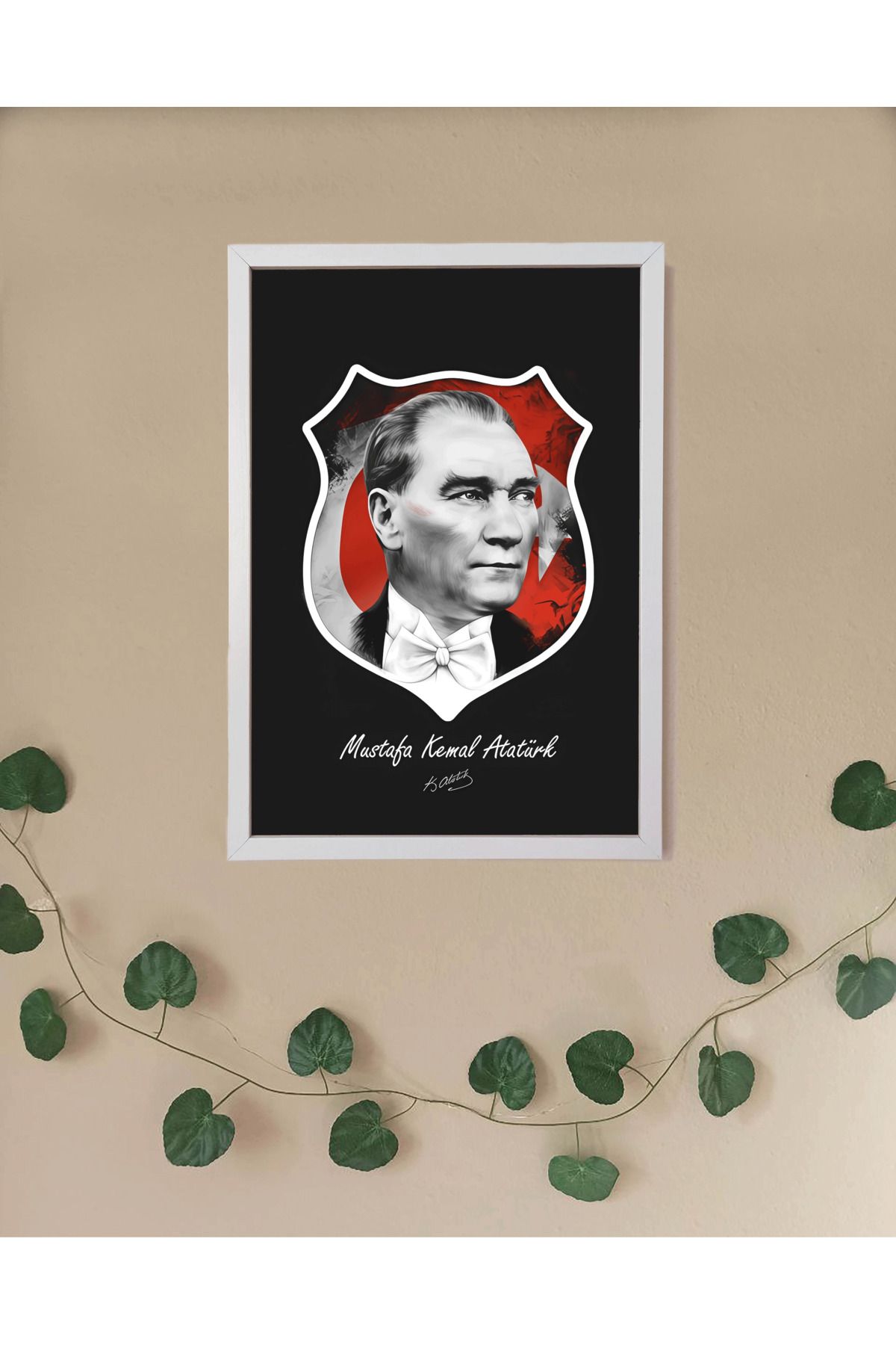 Nulivez Çerçeveli, Mustafa Kemal Atatürk Tablo, 300 Micron Antireflecte Korumalı Tablo