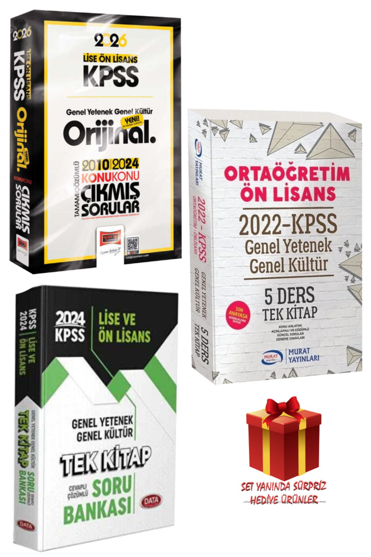 Yargı Yayınları 2026 KPSS Lise-Ön Lisans GYGK Orijinal Çıkmış Sorular 2010-2024+Tek Kitap Konu+Soru Bankası Seti