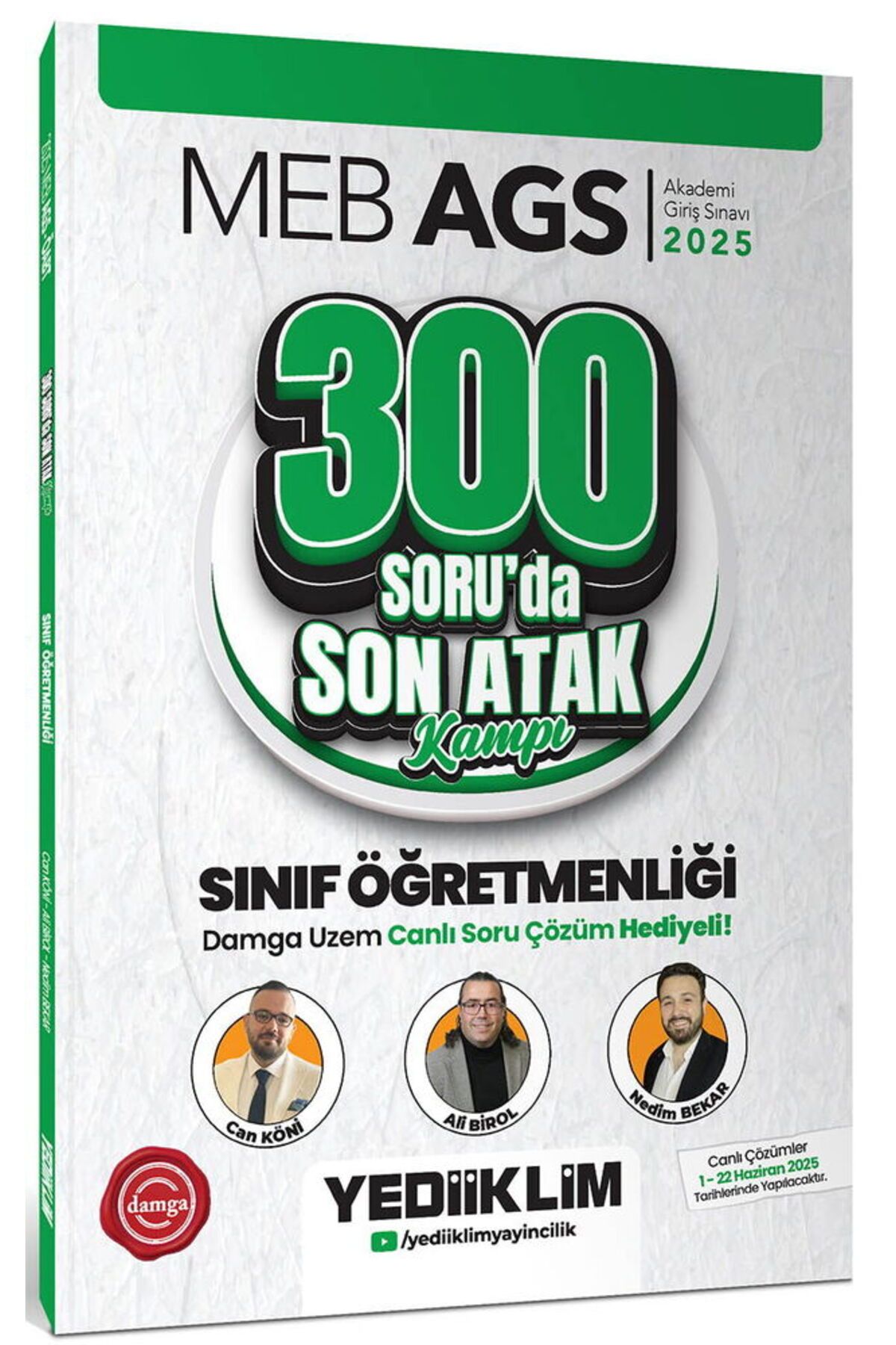 Yediiklim Yayınları Meb Ags Öabt Sınıf Öğretmenliği 300 Soru Son Atak Kampı(Damga Uzem Canlı Soru Çözüm HEDİYELİ)