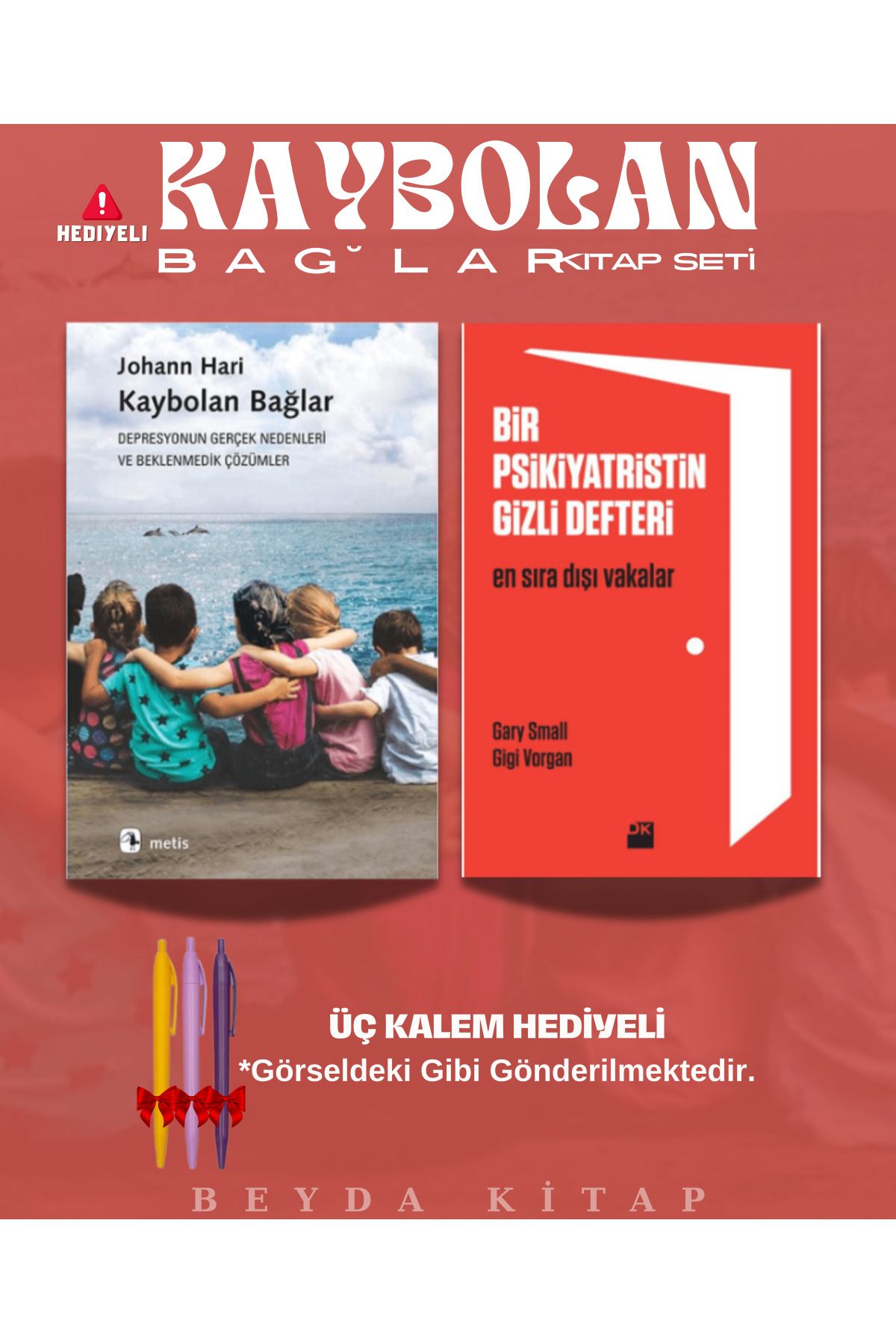 Metis Yayınları Kaybolan Bağlar - Bir Psikiyatristin Gizli Defteri - Üç Kalem Hediyeli - Kitap Seti