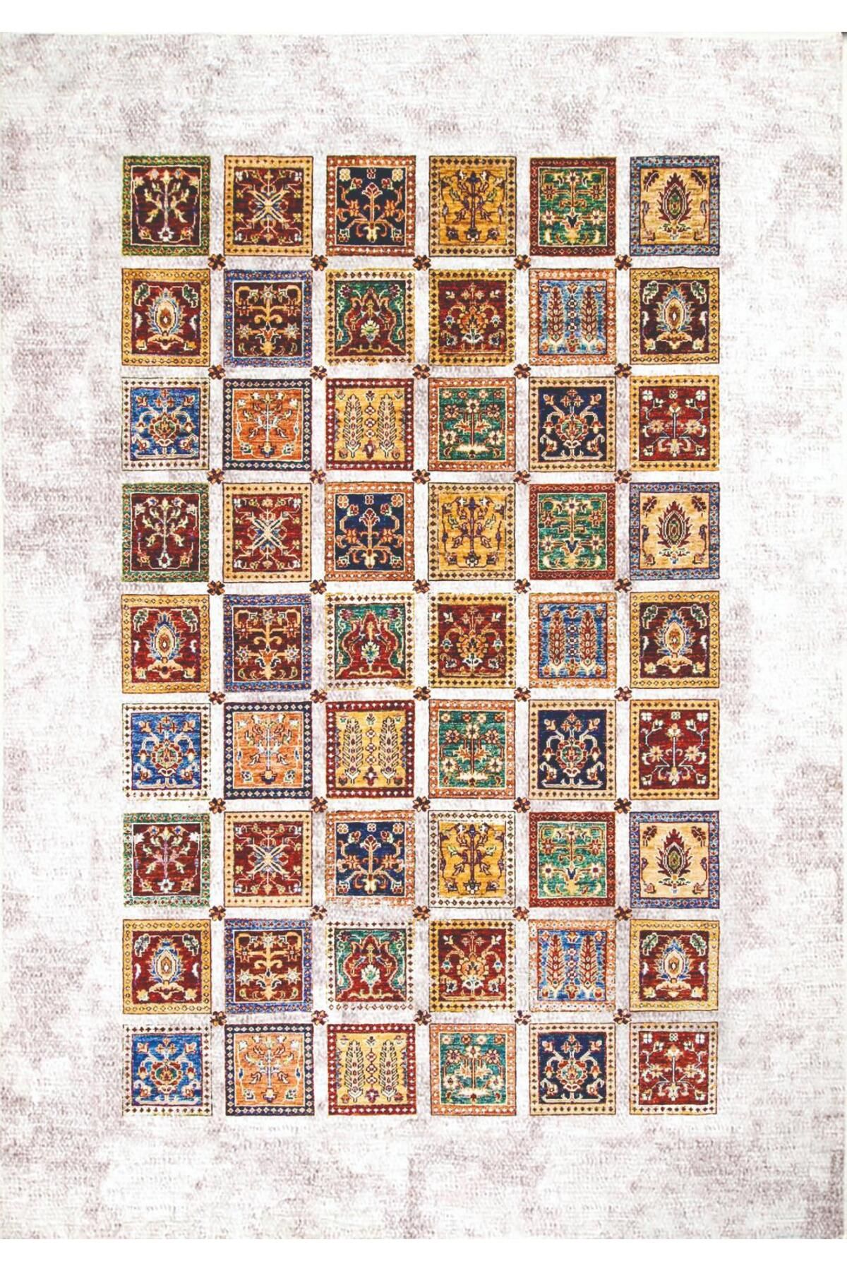 Harikabirev HARİKABİREV | VİNTAGE ESKİTME TARZ OTANTİK MİNİMALİST MODERN DESENLİ| YIKANABİLİR HALI