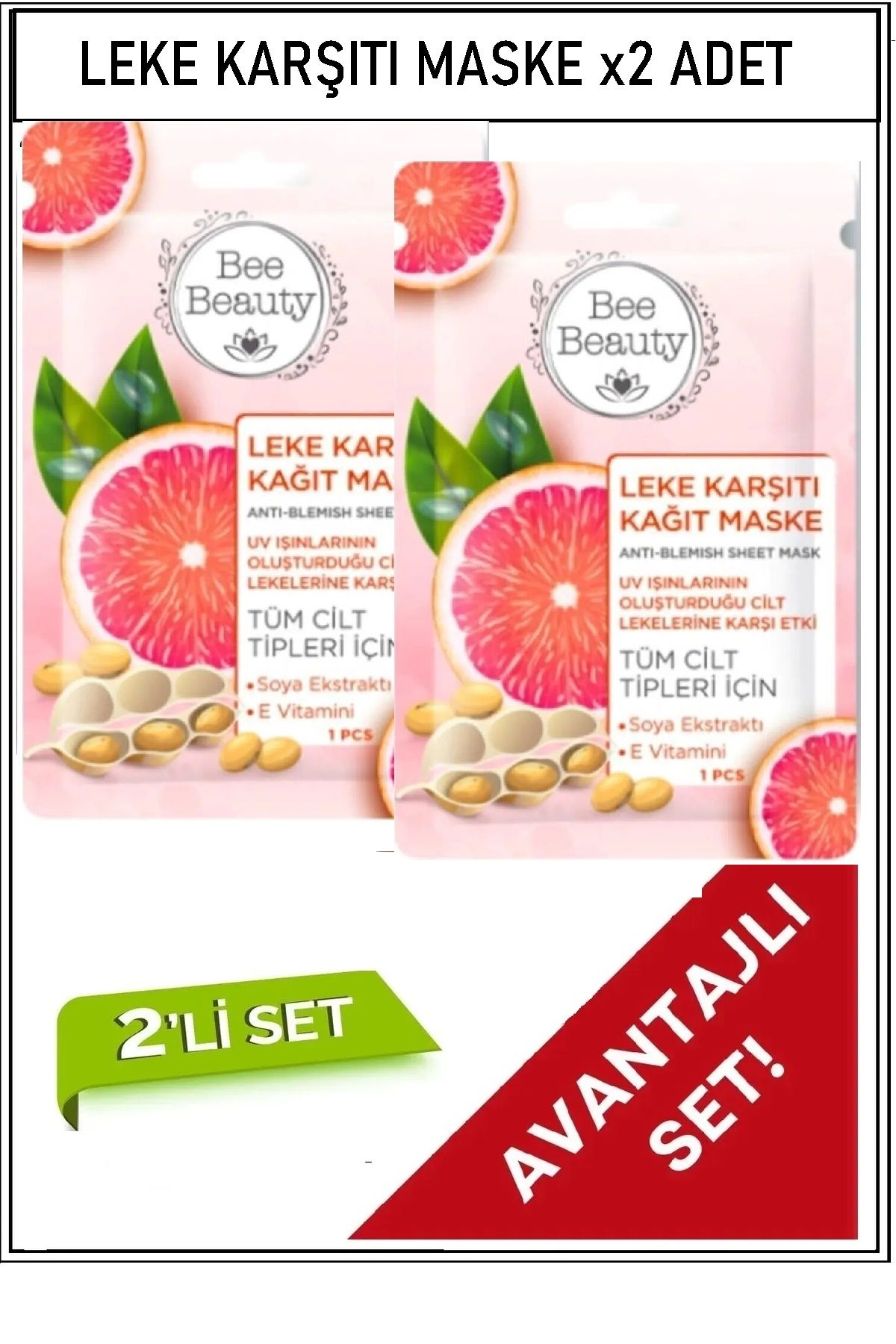 beaulis Leke Karşıtı E Vitaminli Yüz Maskesi x2 Adet Superset