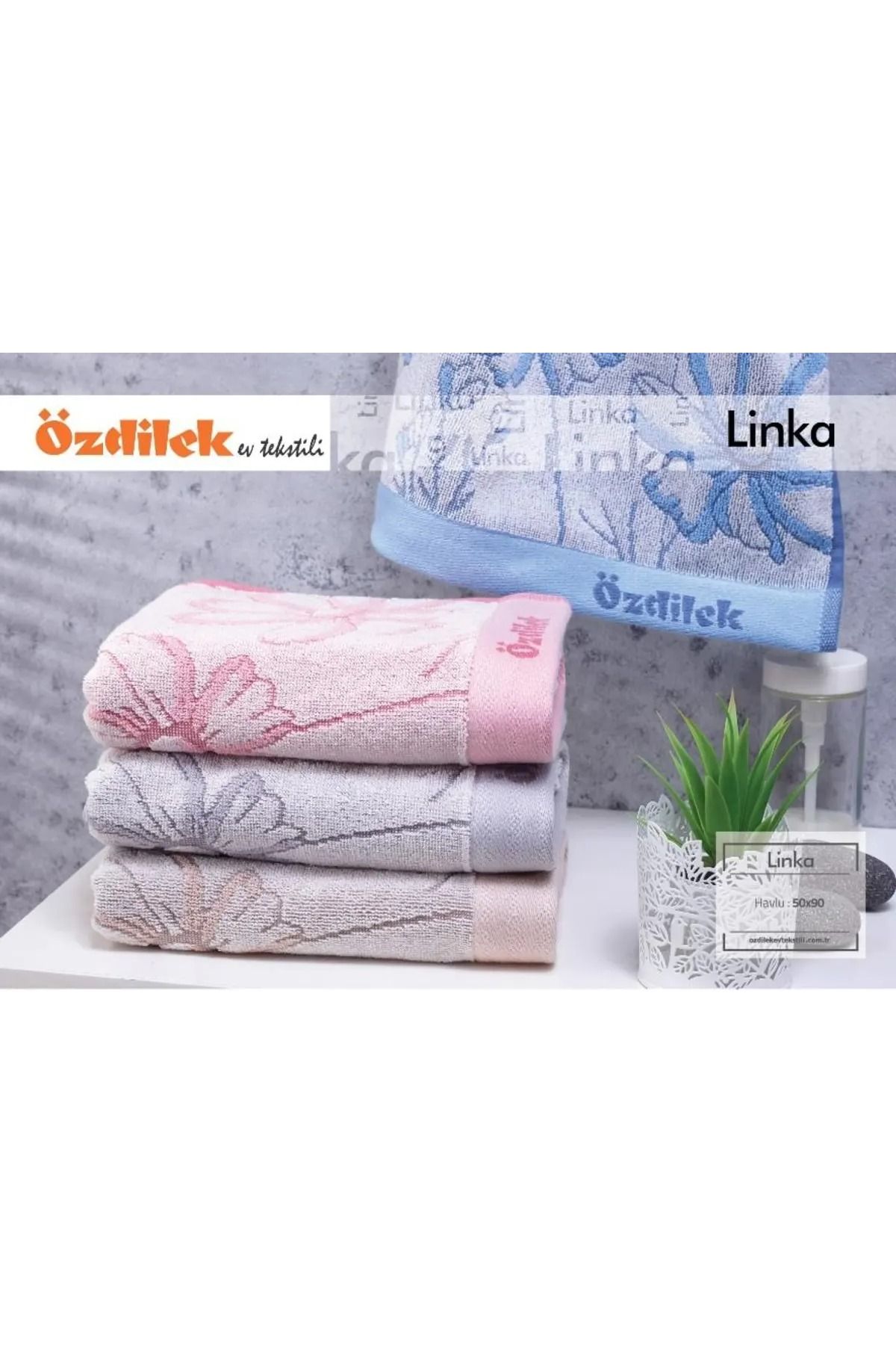 Özdilek Linka El Ve Yüz Havlusu 50x90 Cm - Mavi