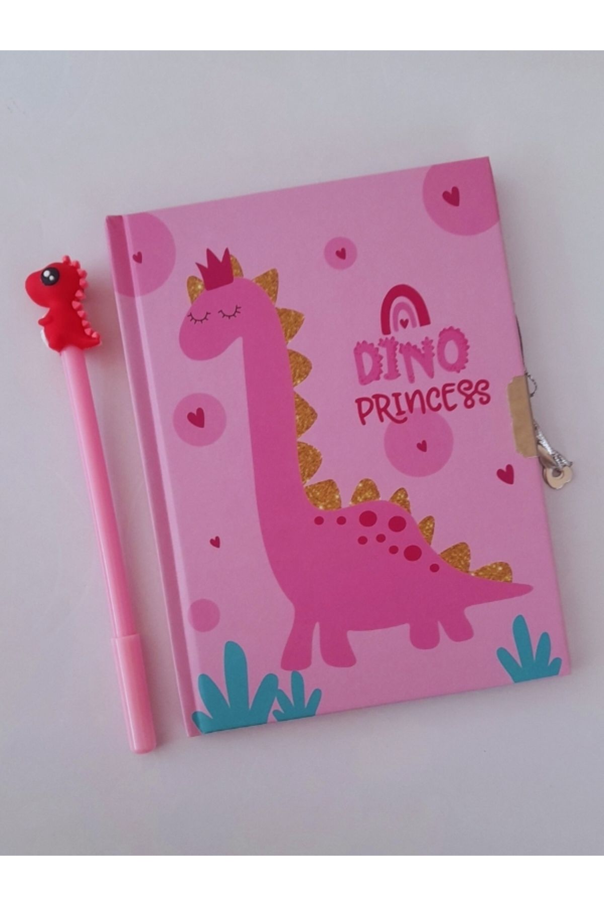Taros Dino Serisi Kilitli Hatıra Defteri (Günlük) ve Jel Kalem